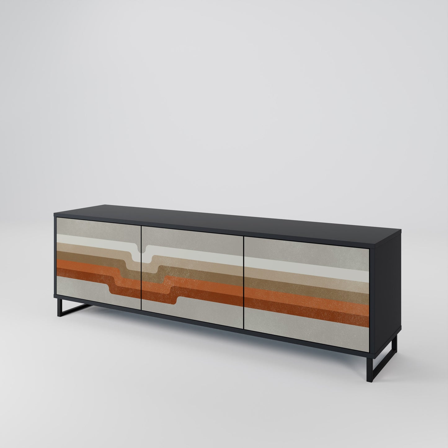 Mobile TV PECULIAR TRAIL a 3 ante con finitura nera