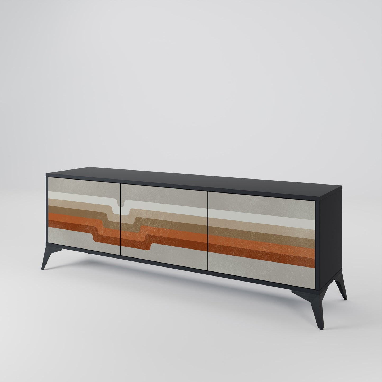 Mobile TV PECULIAR TRAIL a 3 ante con finitura nera