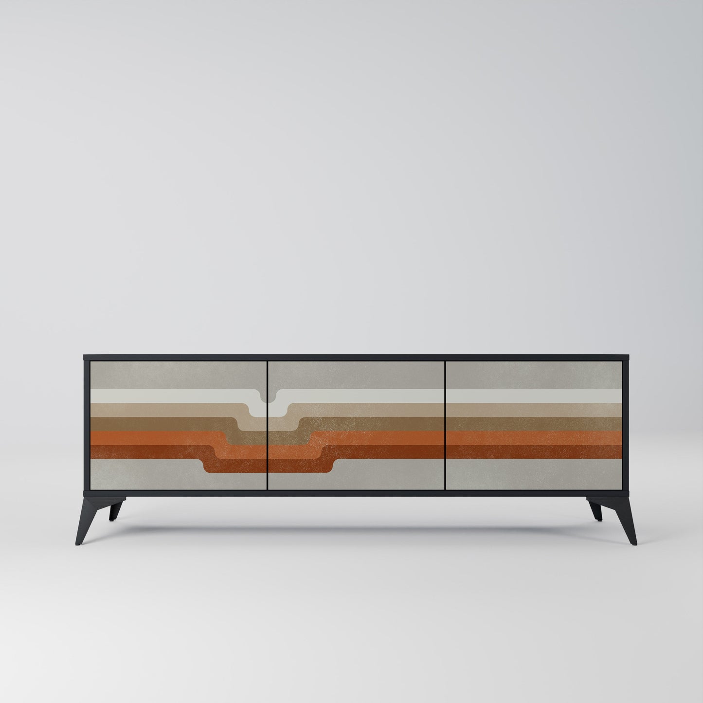 Mobile TV PECULIAR TRAIL a 3 ante con finitura nera