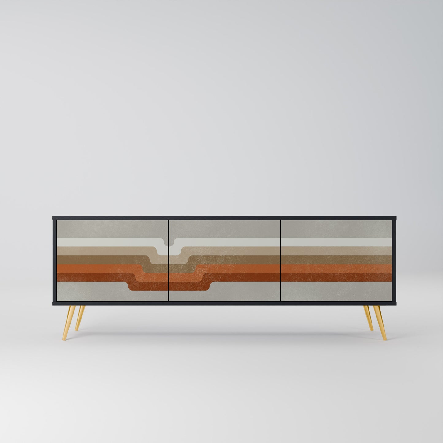 Mobile TV PECULIAR TRAIL a 3 ante con finitura nera