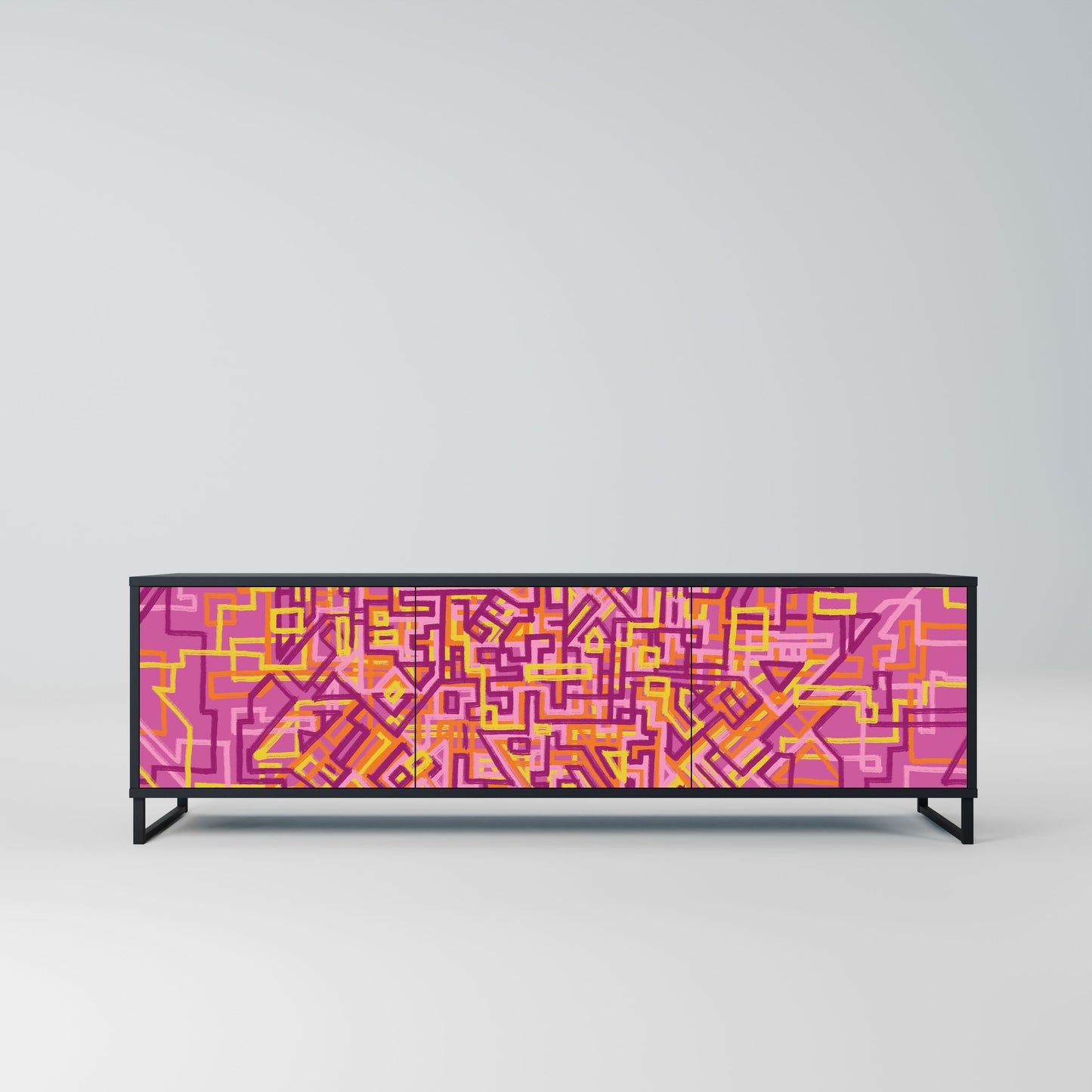 Mobile TV LOVELY MEMORIES a 3 ante con finitura nera