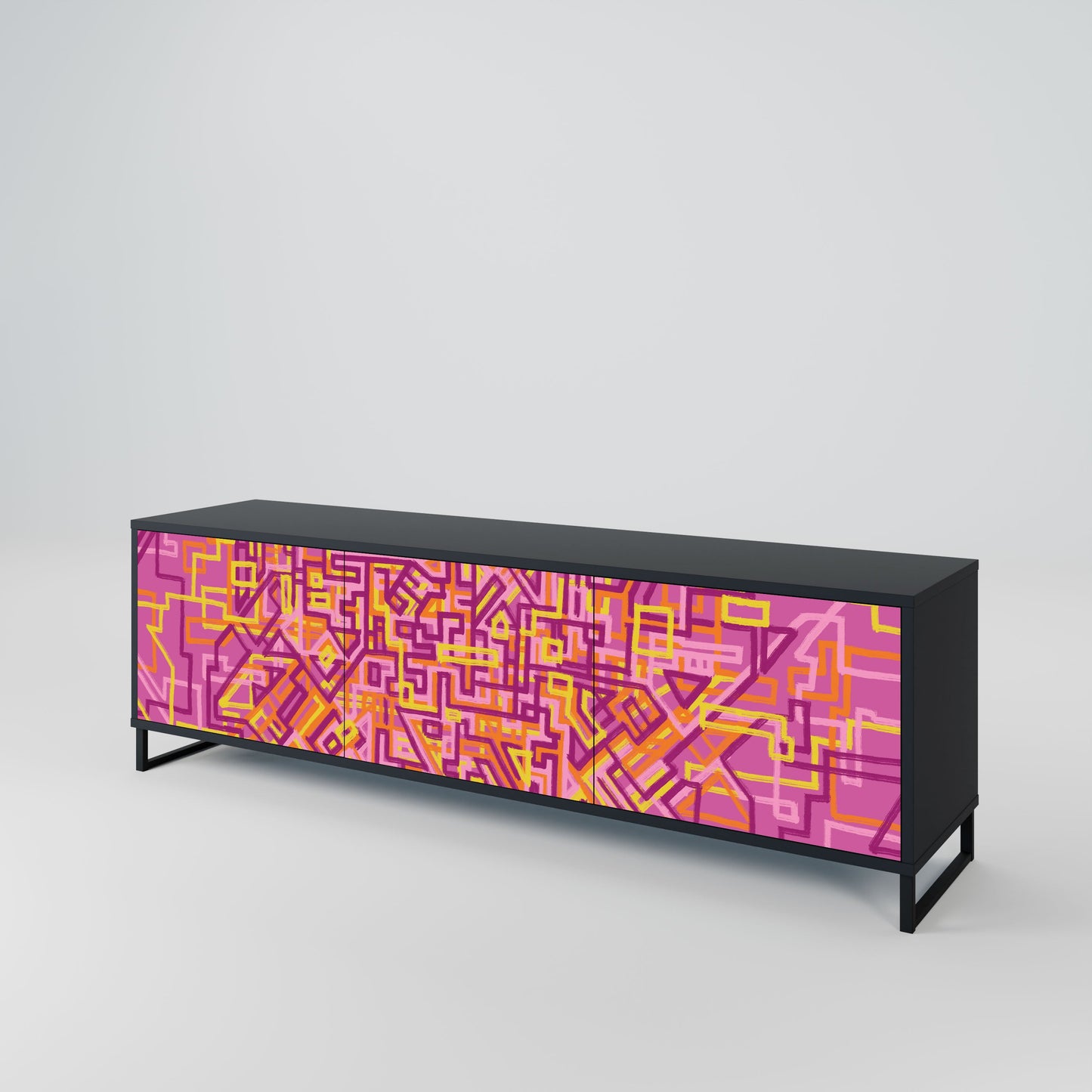 Mobile TV LOVELY MEMORIES a 3 ante con finitura nera