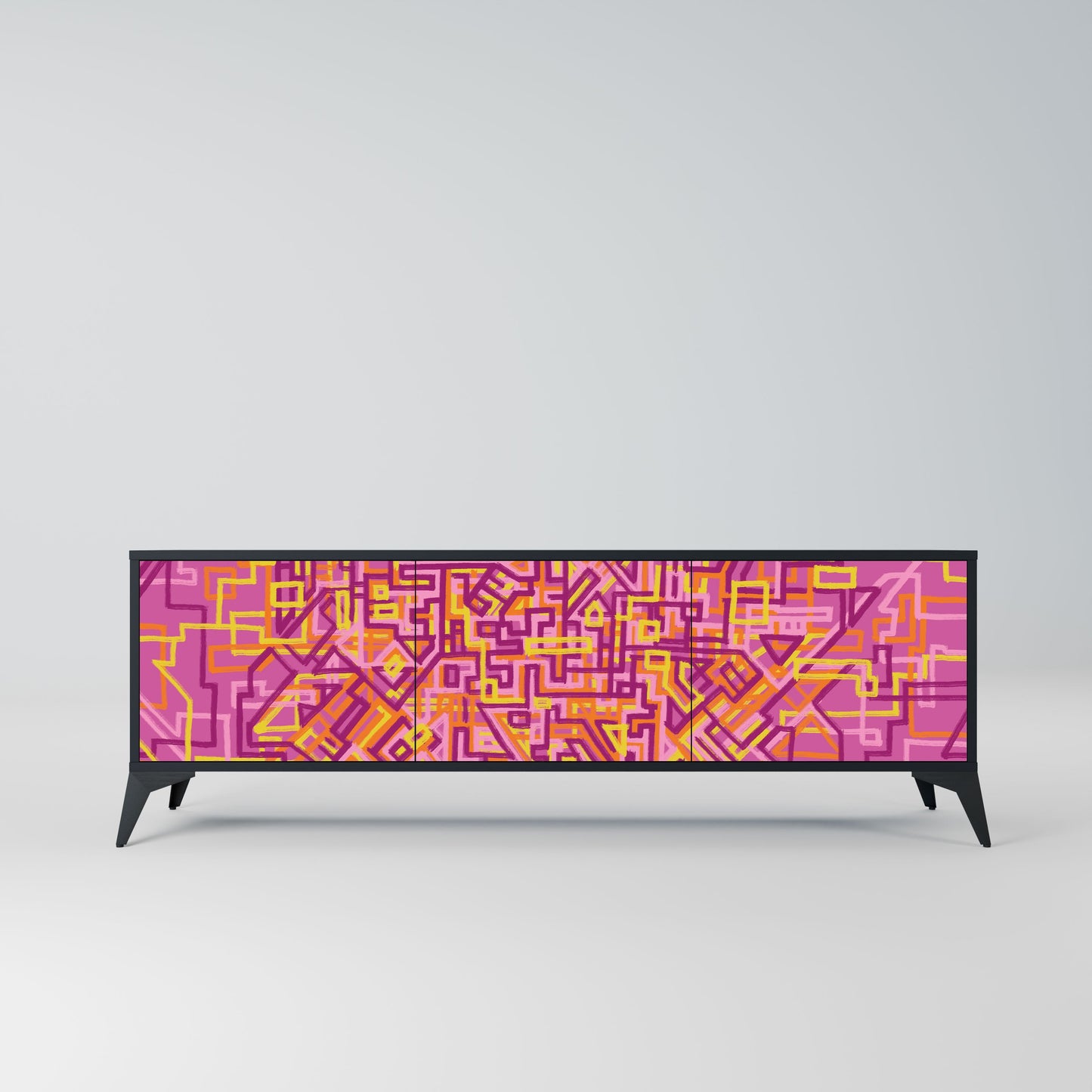 Mobile TV LOVELY MEMORIES a 3 ante con finitura nera