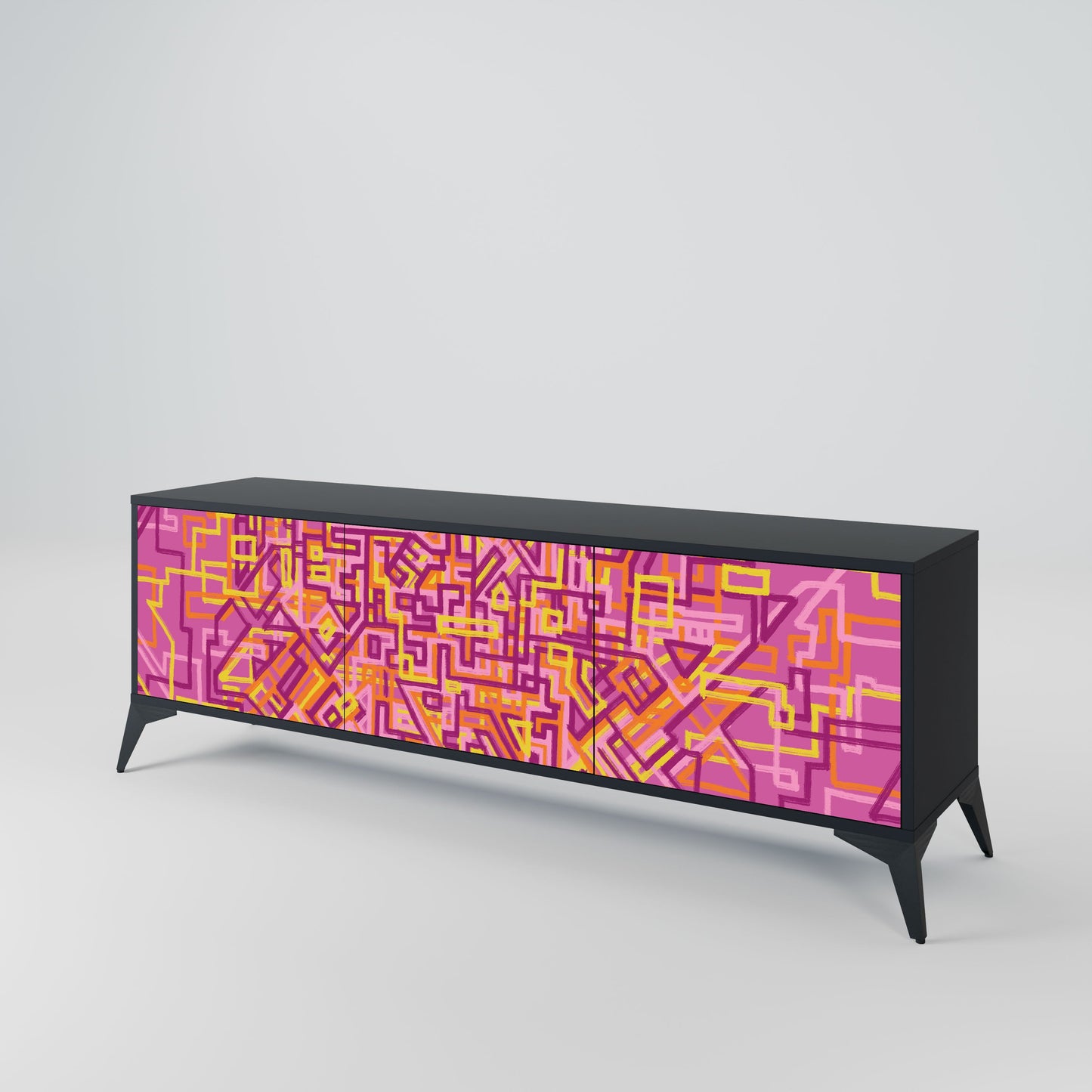 Mobile TV LOVELY MEMORIES a 3 ante con finitura nera
