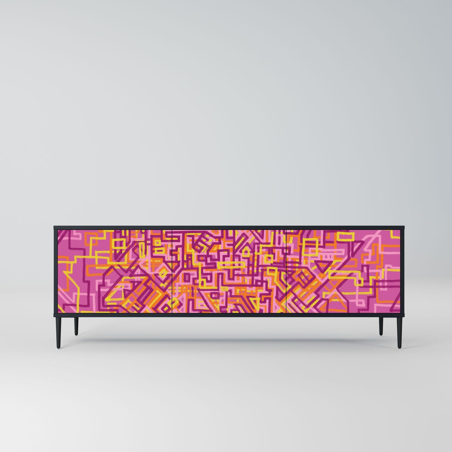 Mobile TV LOVELY MEMORIES a 3 ante con finitura nera