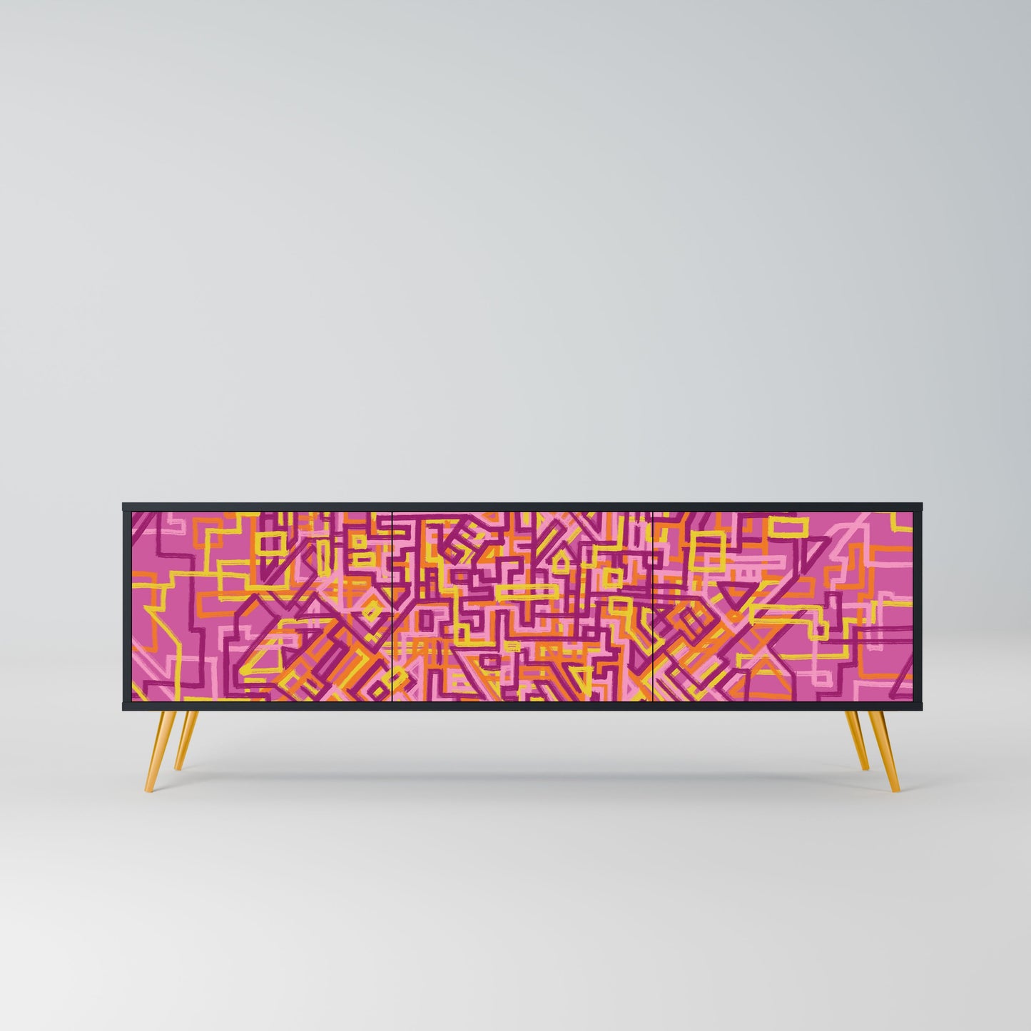 Mobile TV LOVELY MEMORIES a 3 ante con finitura nera