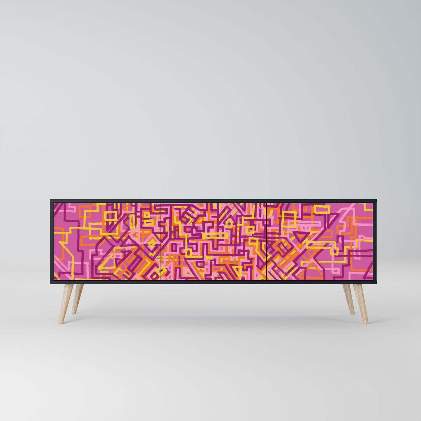 Mobile TV LOVELY MEMORIES a 3 ante con finitura nera
