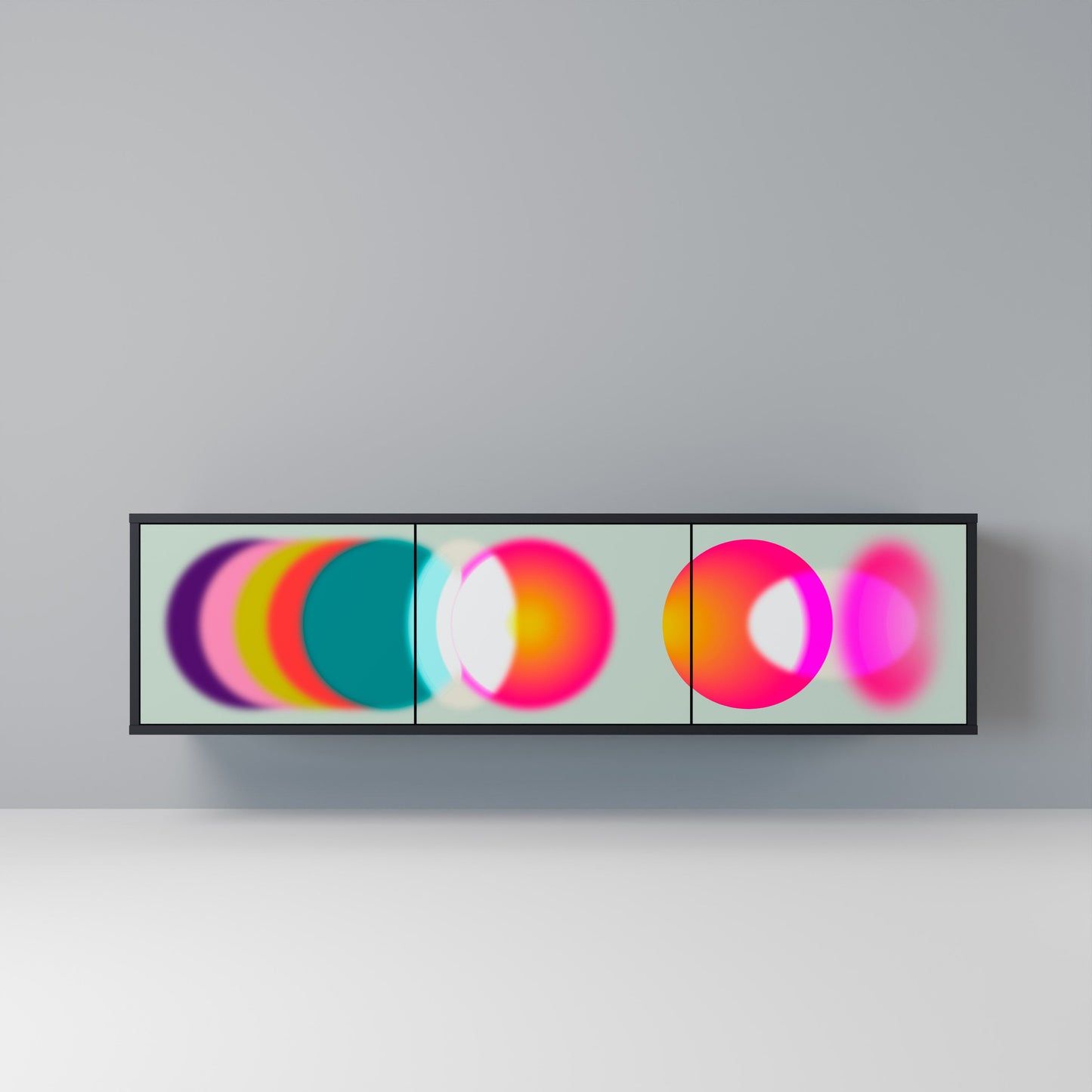 Mobile TV SYMPHONY OF COLORS a 3 ante in finitura nera