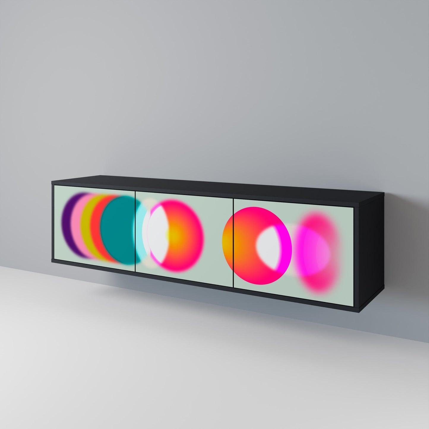 Mobile TV SYMPHONY OF COLORS a 3 ante in finitura nera