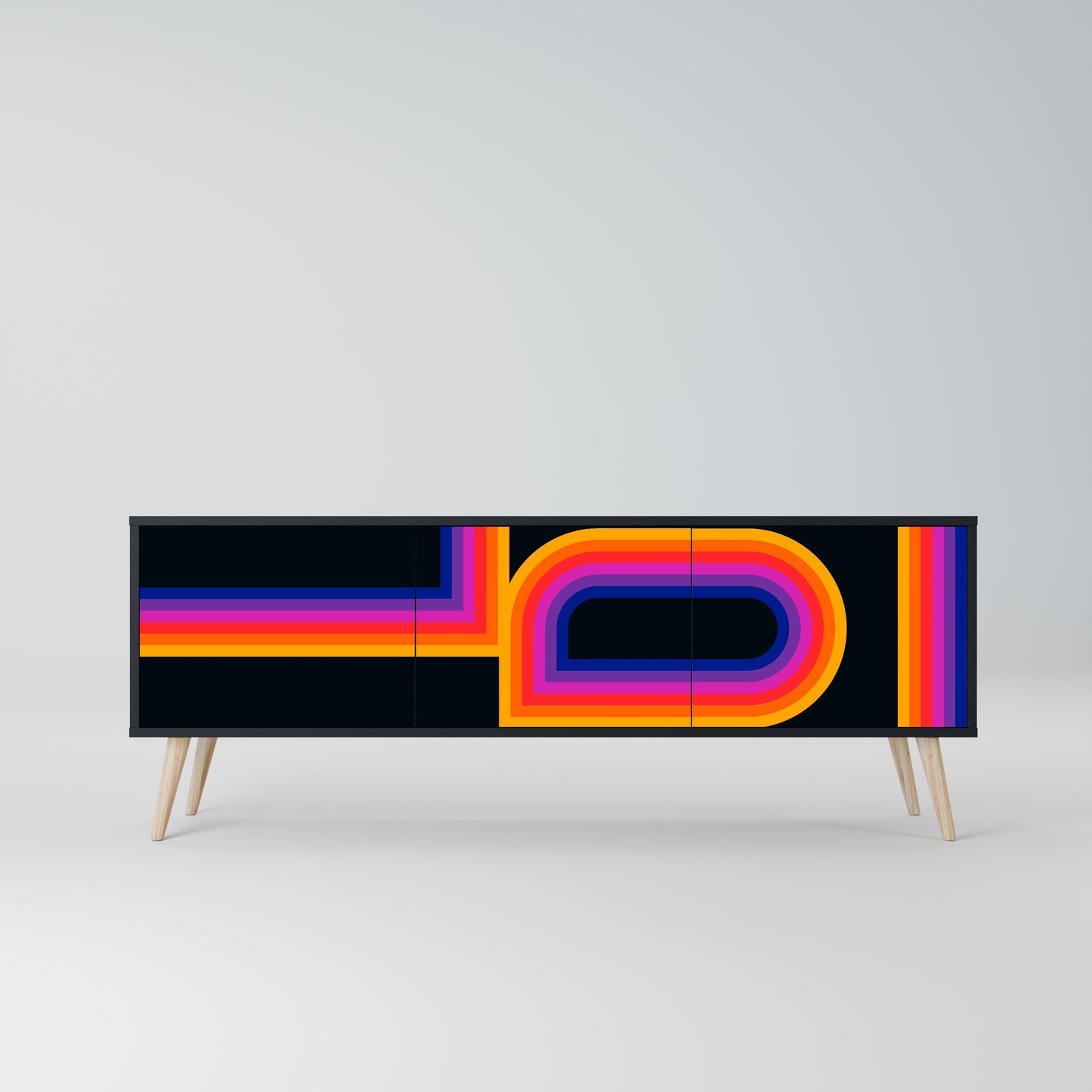 Mobile TV a 3 ante BLINDATE BY THE LIGHTS in finitura nera