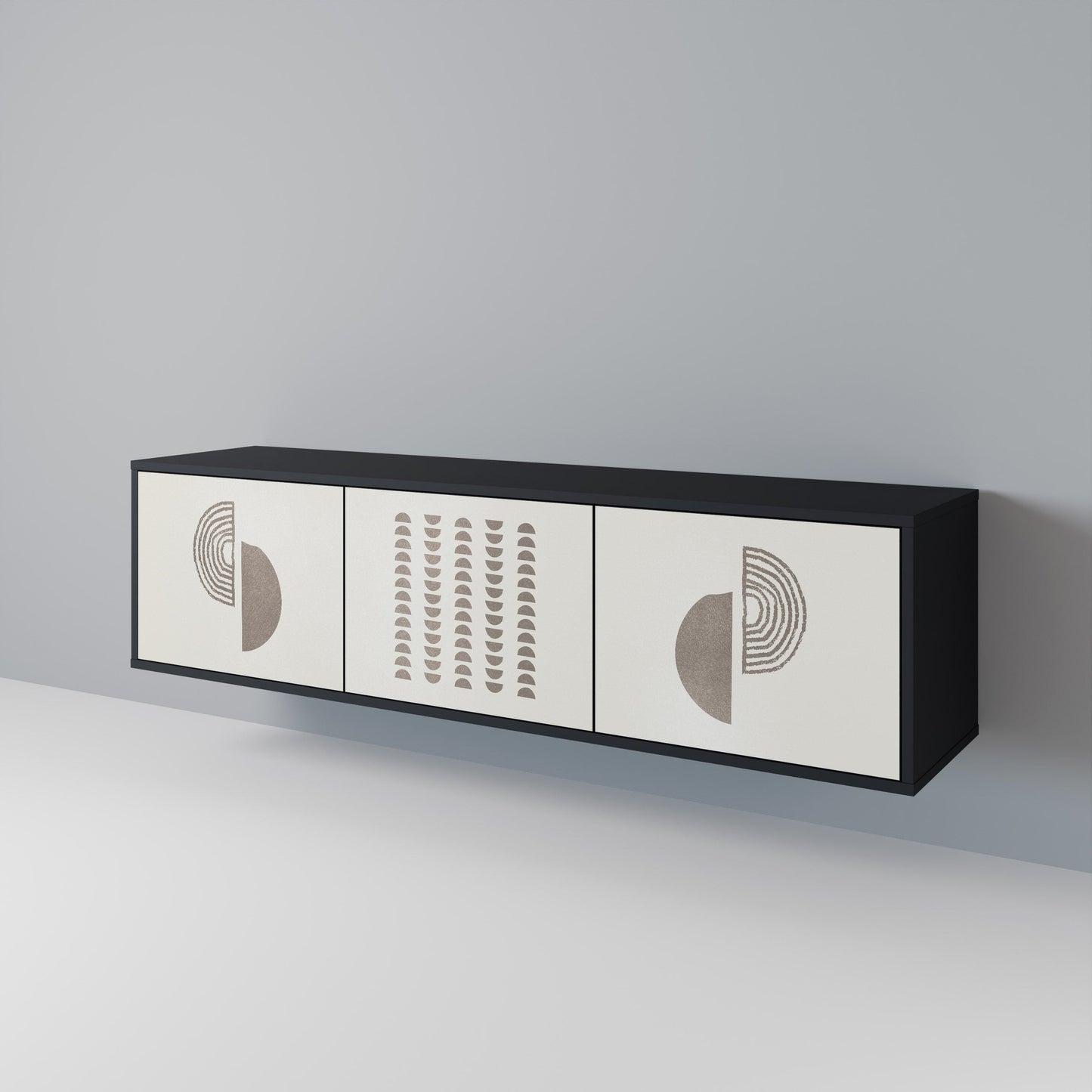 Mobile TV HARMONY ESSENCE a 3 ante in finitura nera