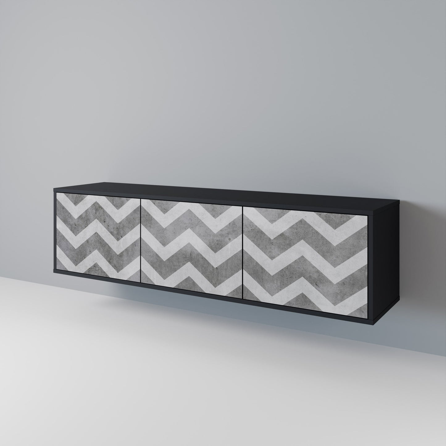 Mobile TV TOUGH ZIG ZAG a 3 ante con finitura nera