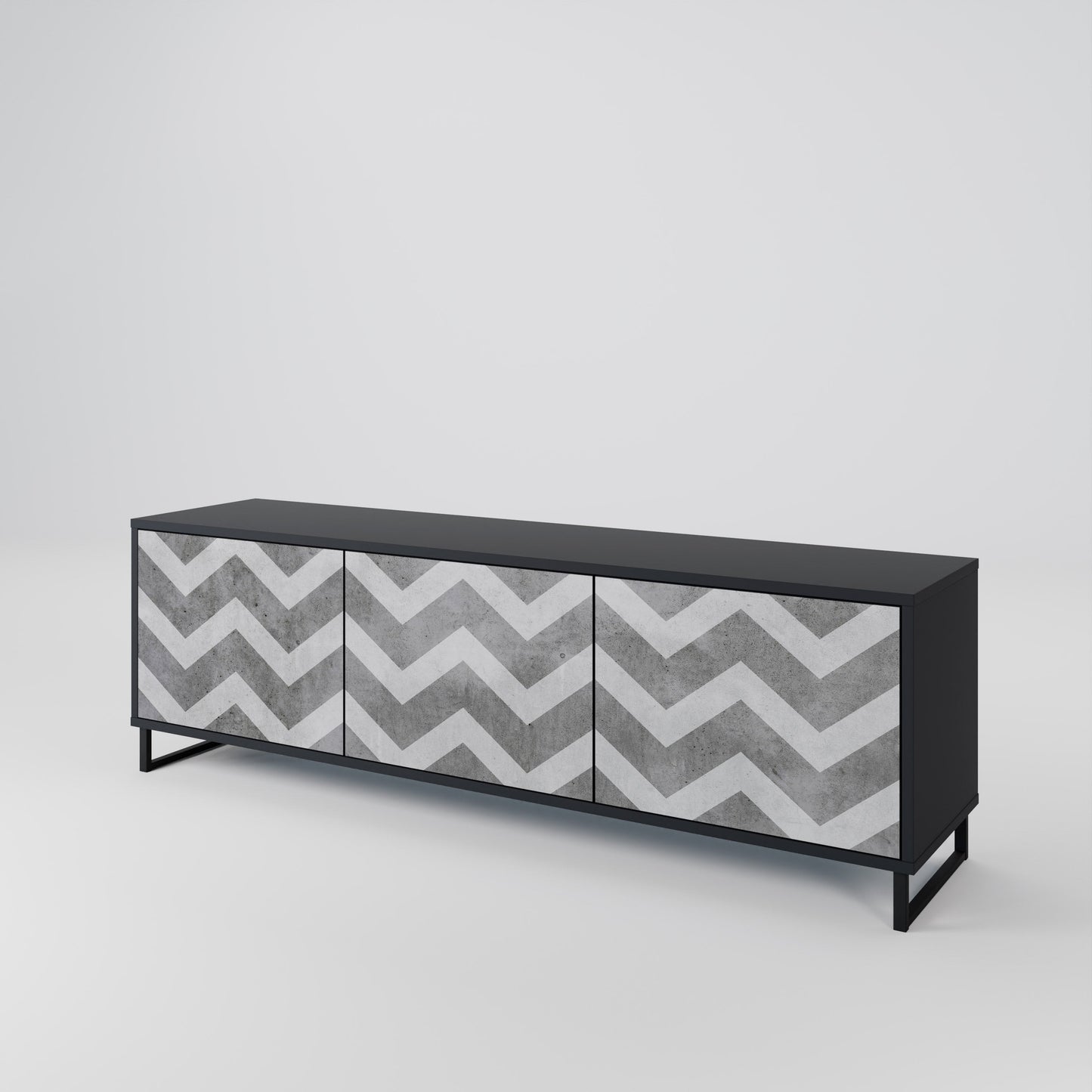 Mobile TV TOUGH ZIG ZAG a 3 ante con finitura nera
