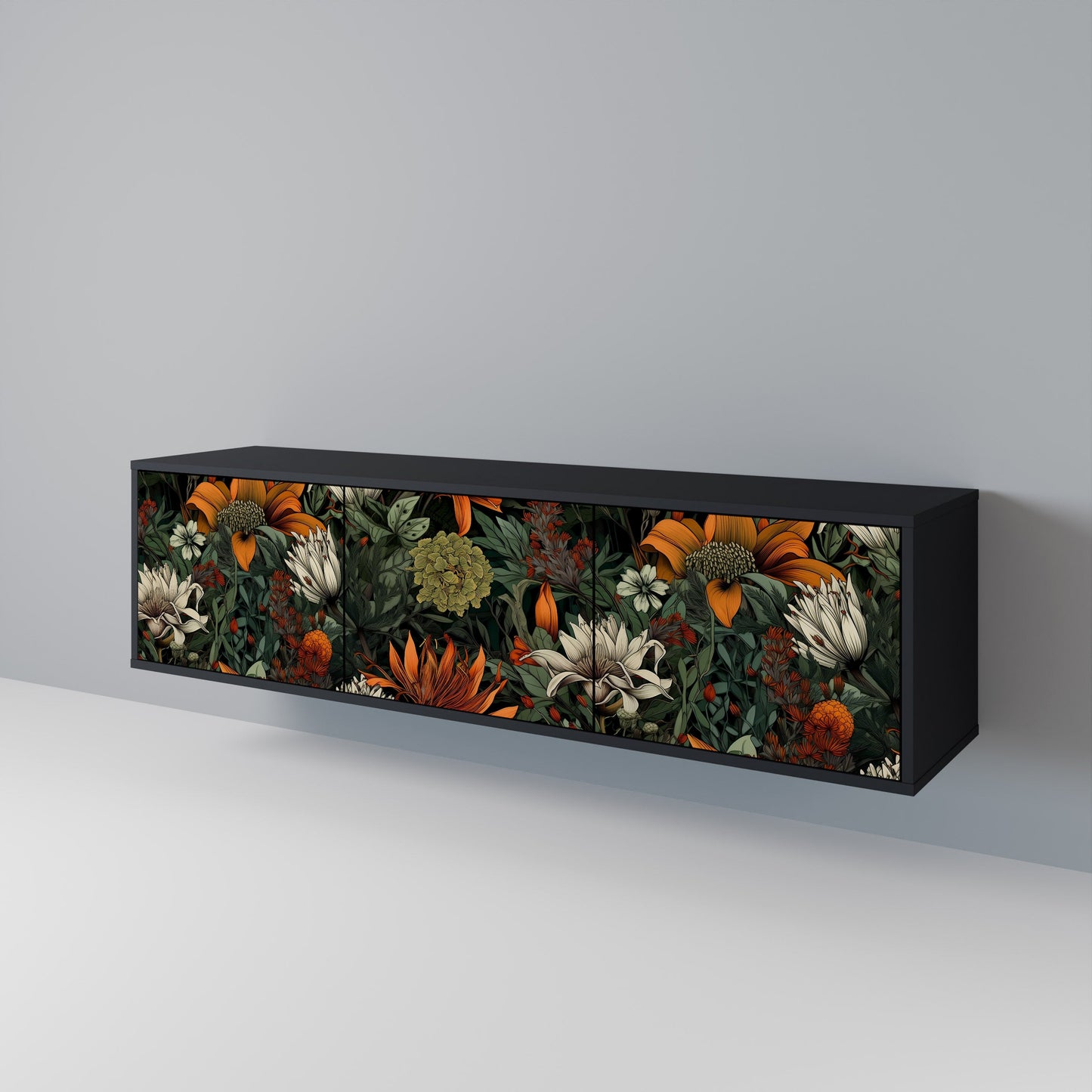 Mobile TV a 3 ante MIDNIGHT SPROUT con finitura nera