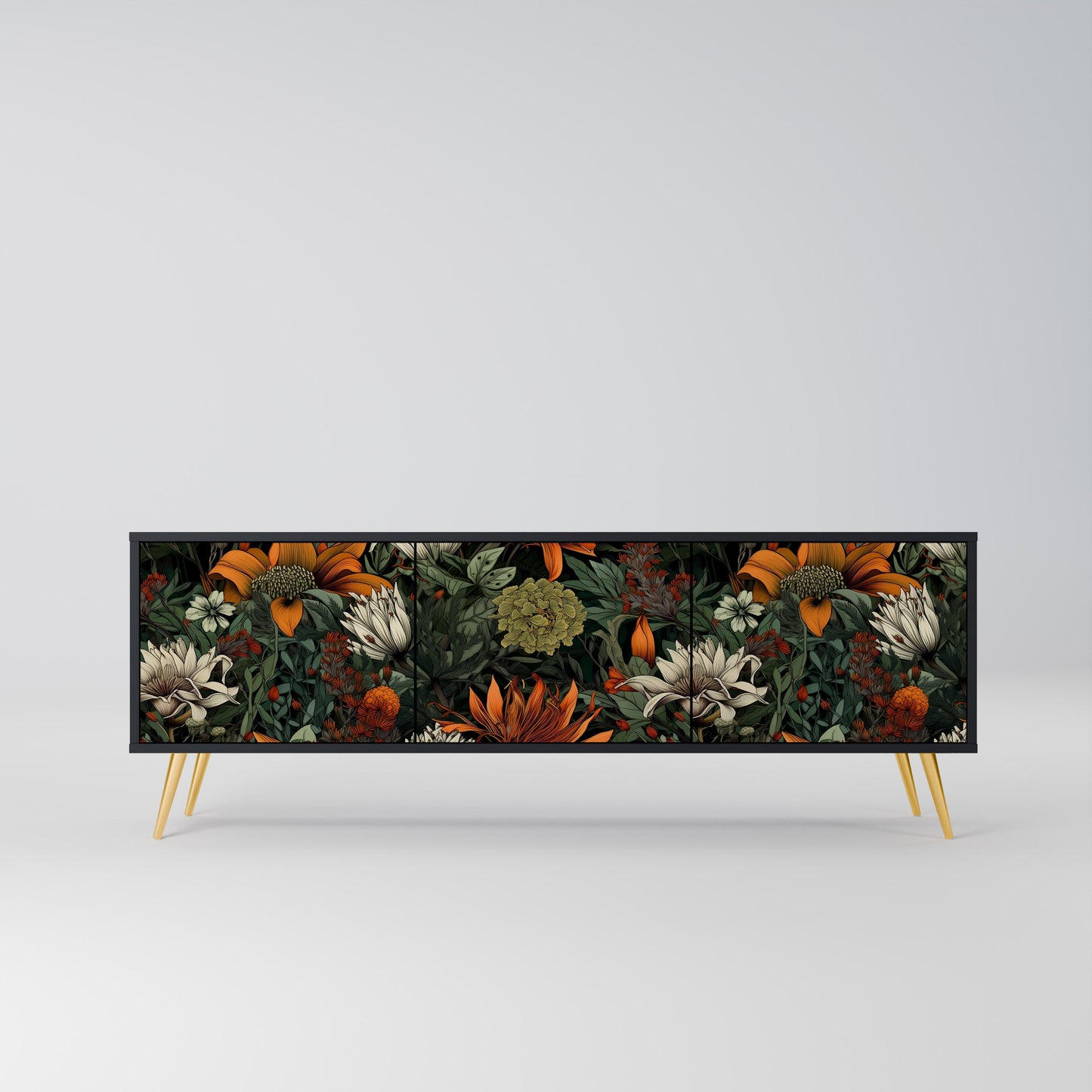 Mobile TV a 3 ante MIDNIGHT SPROUT con finitura nera