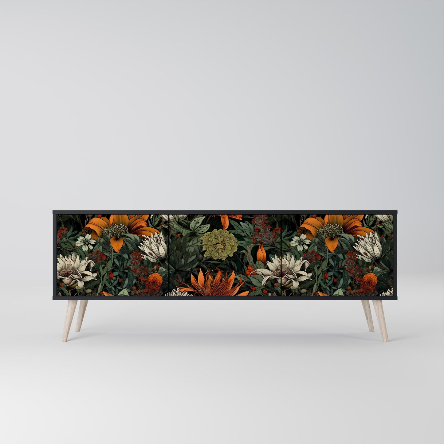 Mobile TV a 3 ante MIDNIGHT SPROUT con finitura nera