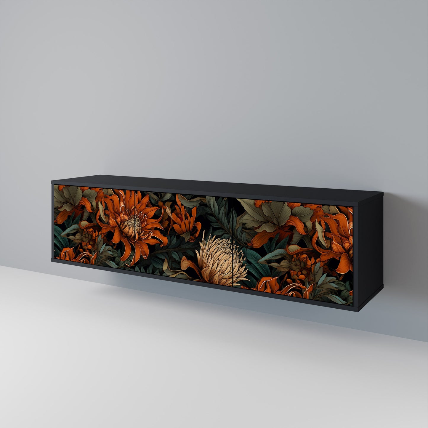 Mobile TV a 3 ante DAWN BLOOM in finitura nera