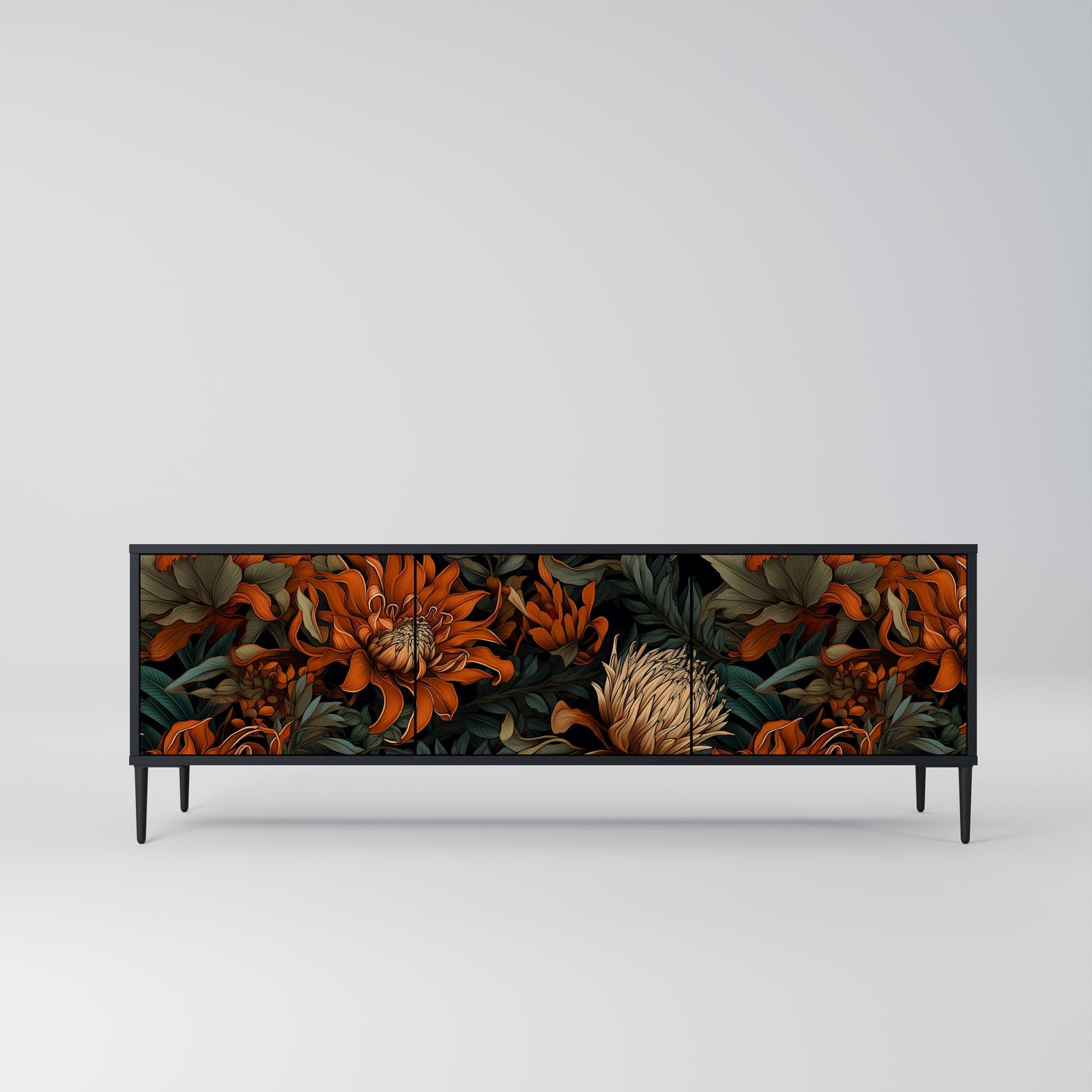 Mobile TV a 3 ante DAWN BLOOM in finitura nera