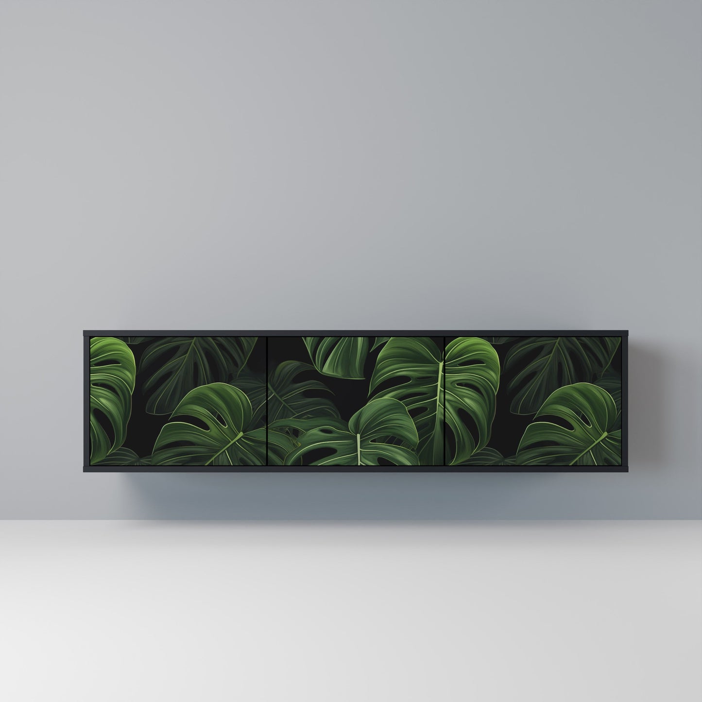 Mobile TV INFINITE MONSTERA a 3 ante con finitura nera