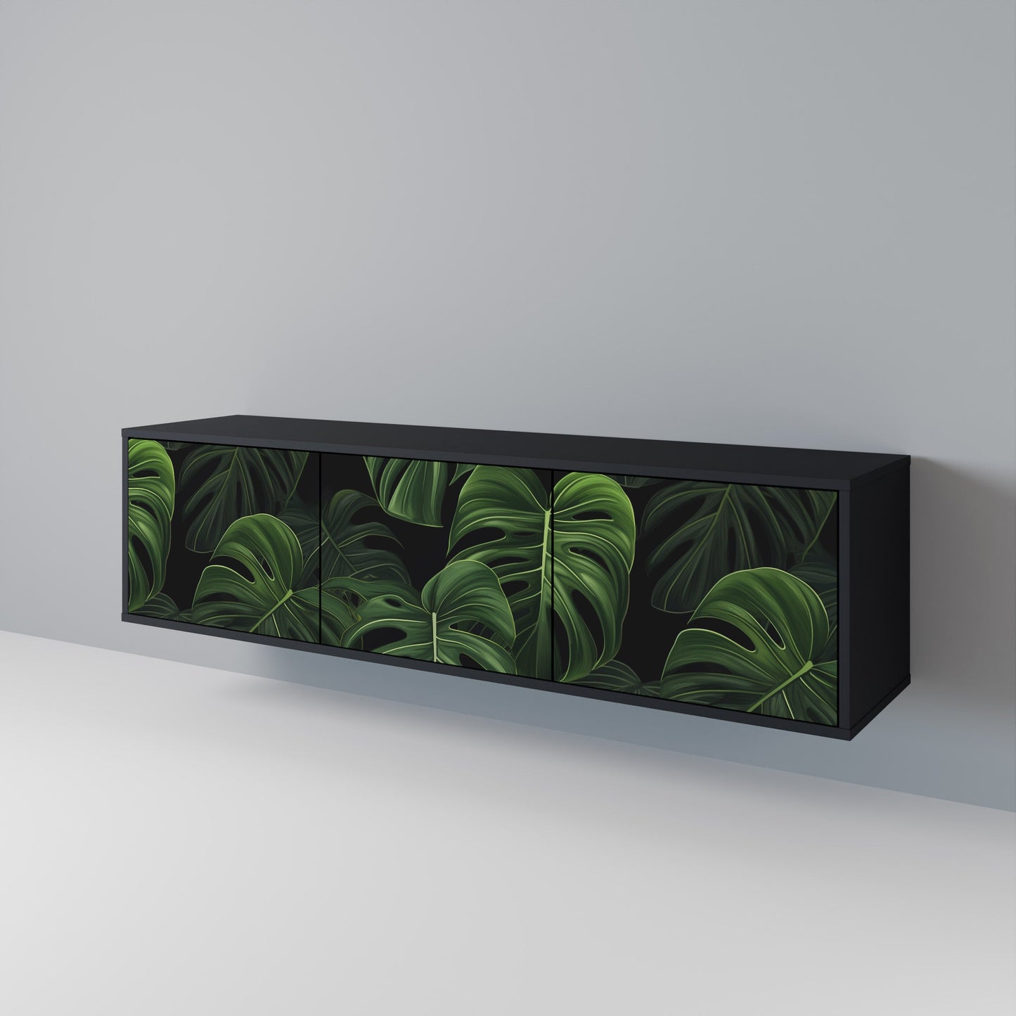 Mobile TV INFINITE MONSTERA a 3 ante con finitura nera