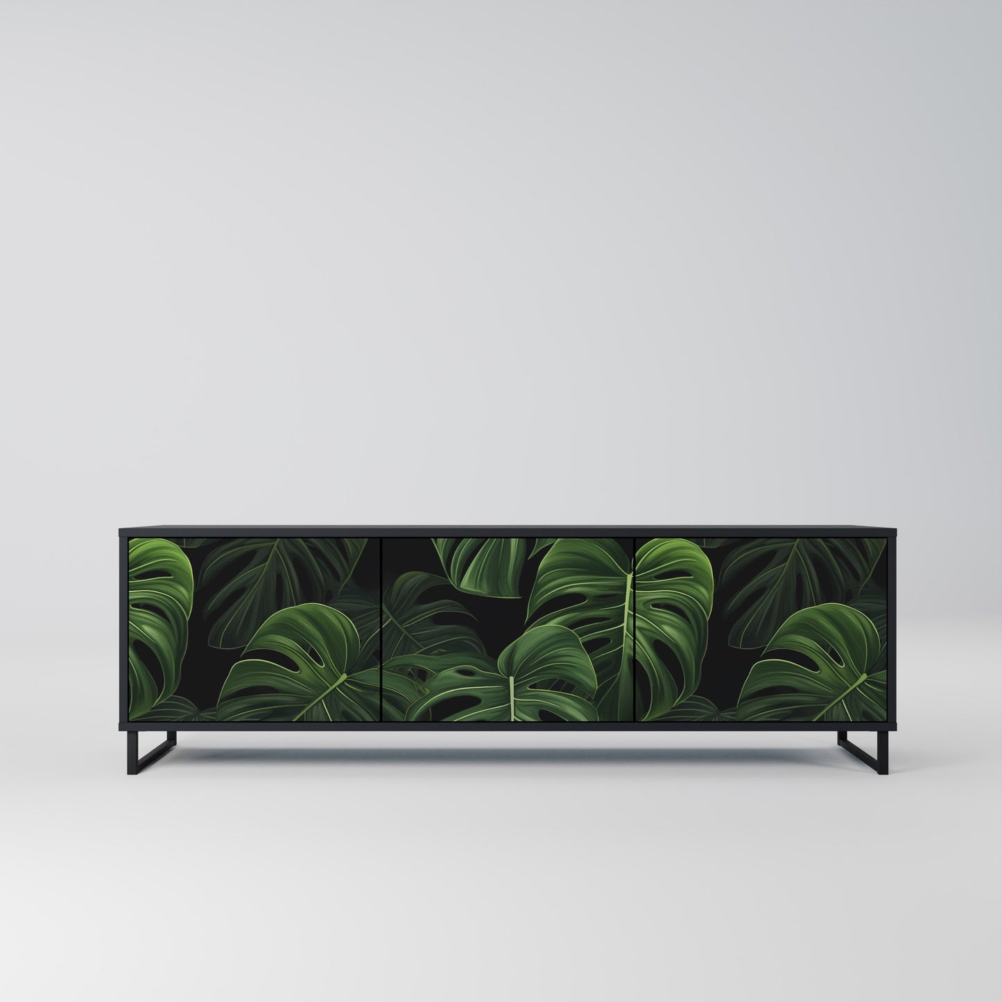 Mobile TV INFINITE MONSTERA a 3 ante con finitura nera