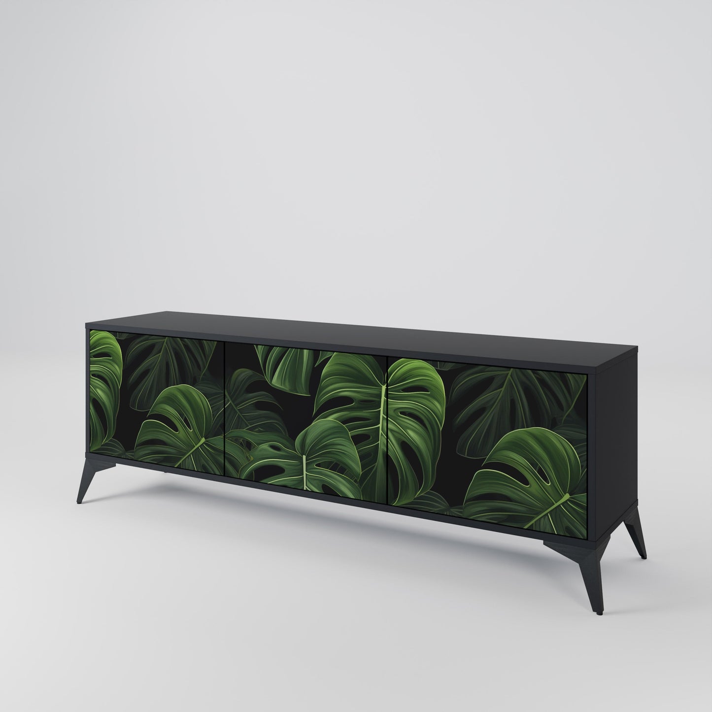 Mobile TV INFINITE MONSTERA a 3 ante con finitura nera