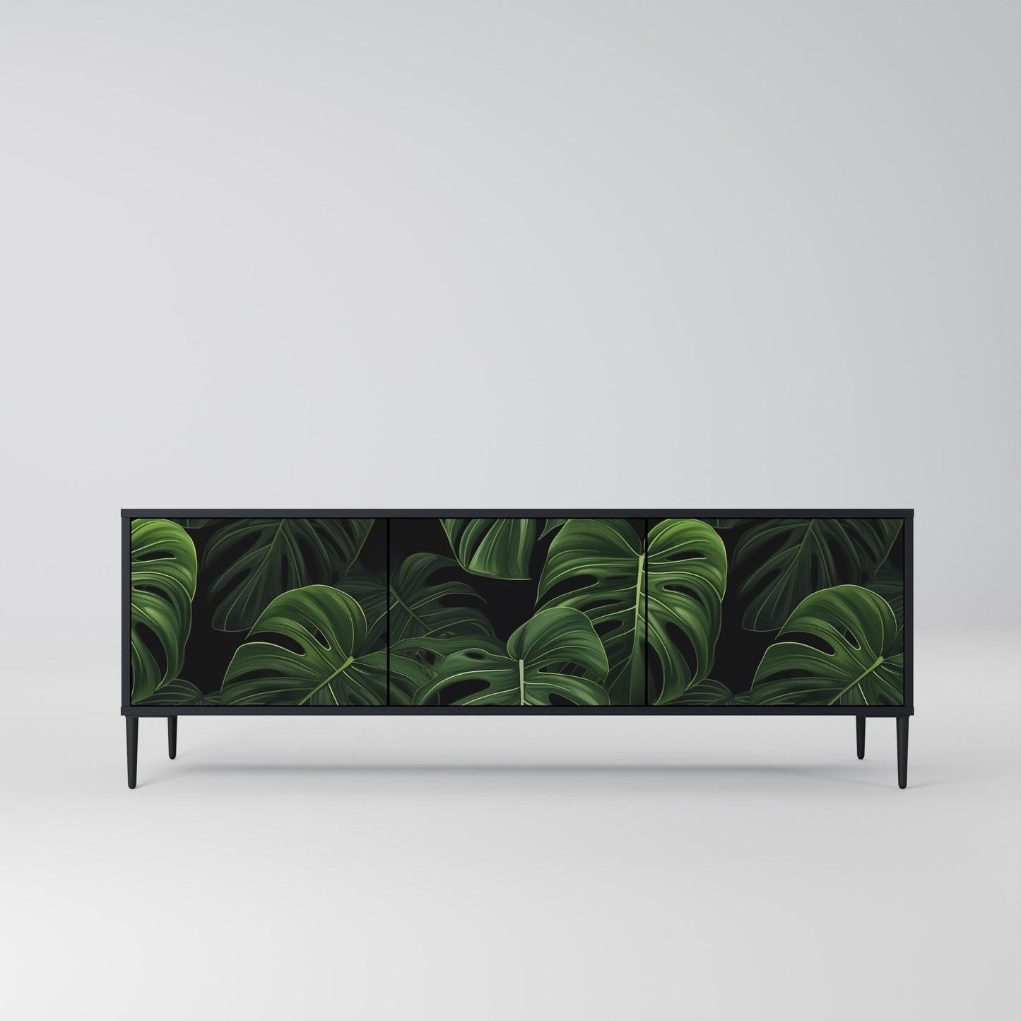 Mobile TV INFINITE MONSTERA a 3 ante con finitura nera