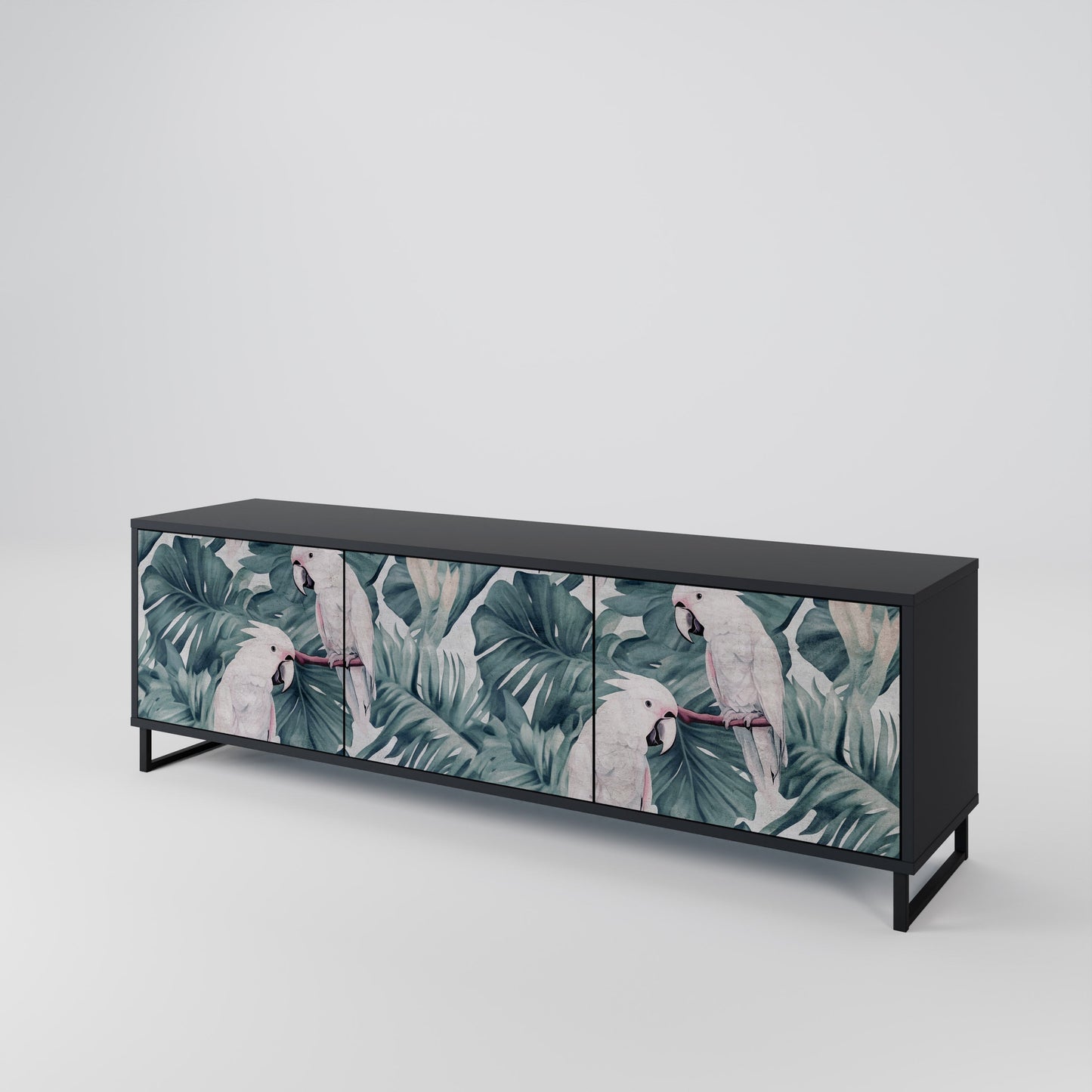Mobile TV POPINJAY LOOK a 3 ante con finitura nera