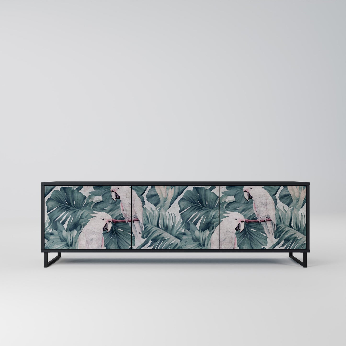 Mobile TV POPINJAY LOOK a 3 ante con finitura nera