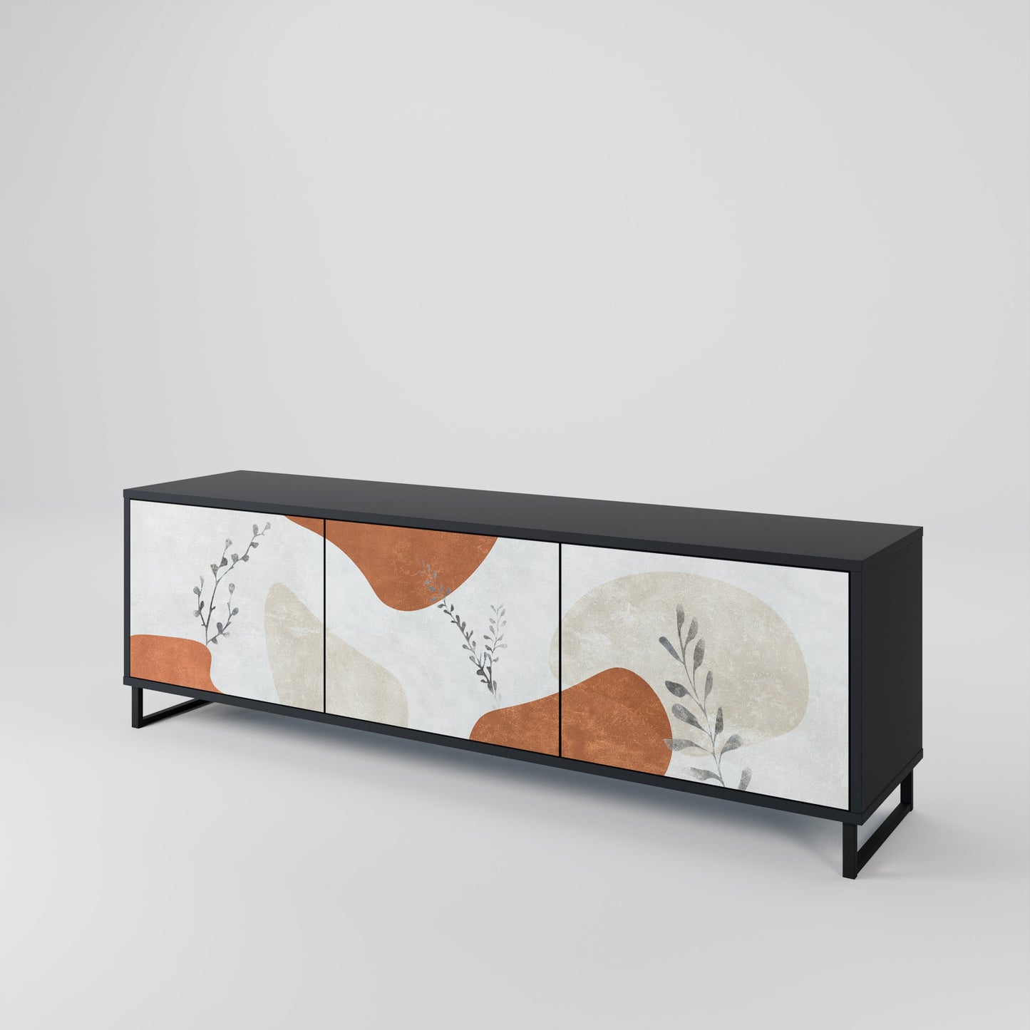 Mobile TV TRANQUIL TWIG a 3 ante con finitura nera