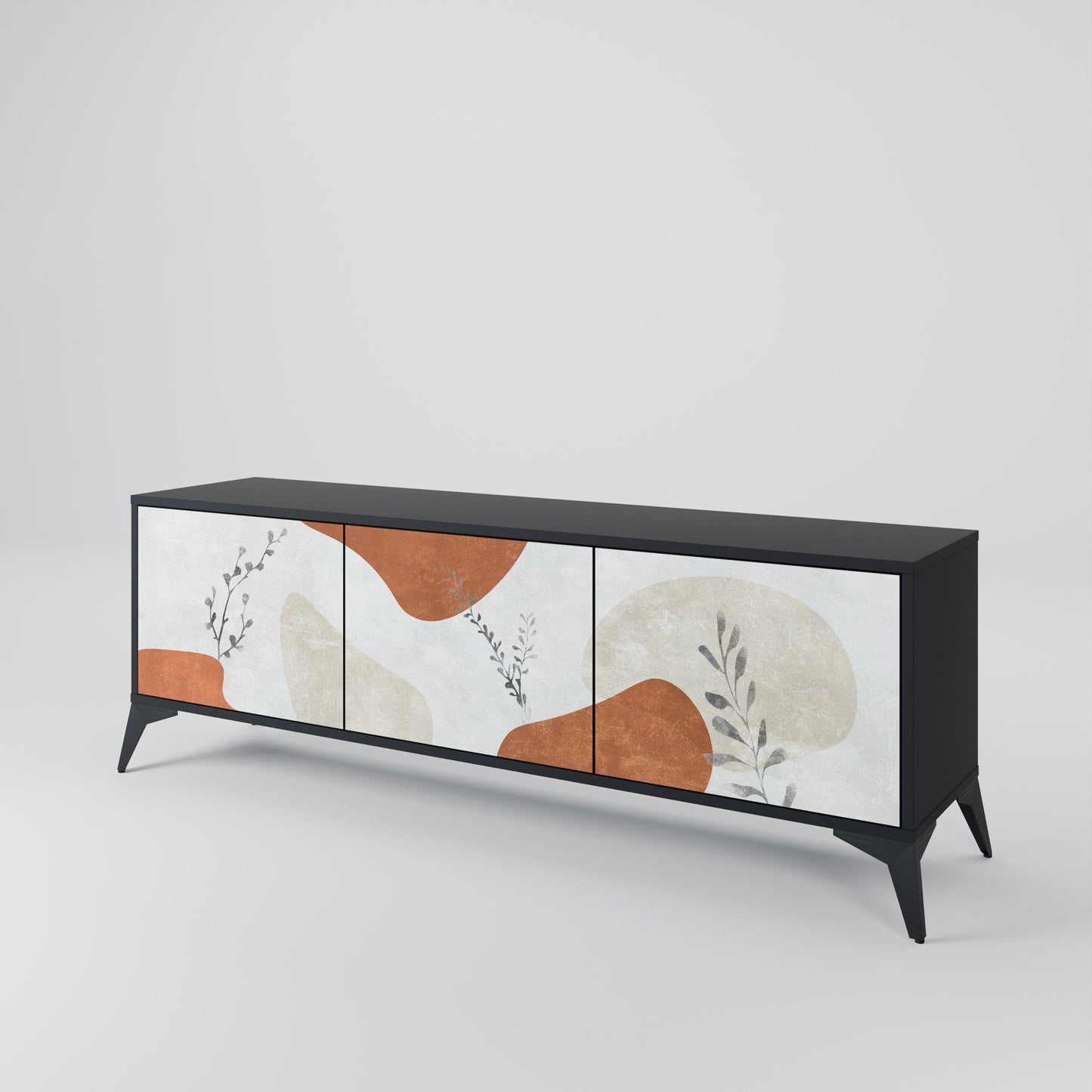 Mobile TV TRANQUIL TWIG a 3 ante con finitura nera