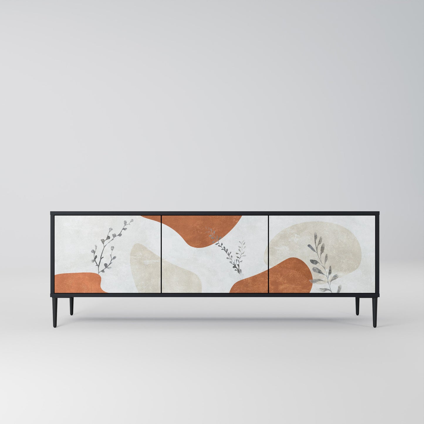 Mobile TV TRANQUIL TWIG a 3 ante con finitura nera