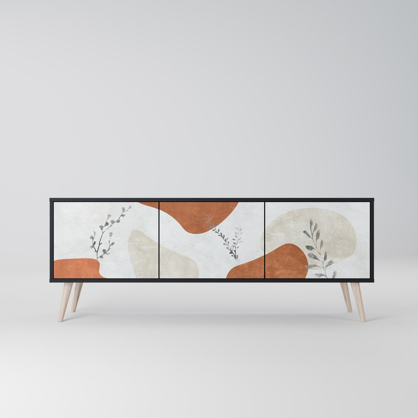 Mobile TV TRANQUIL TWIG a 3 ante con finitura nera