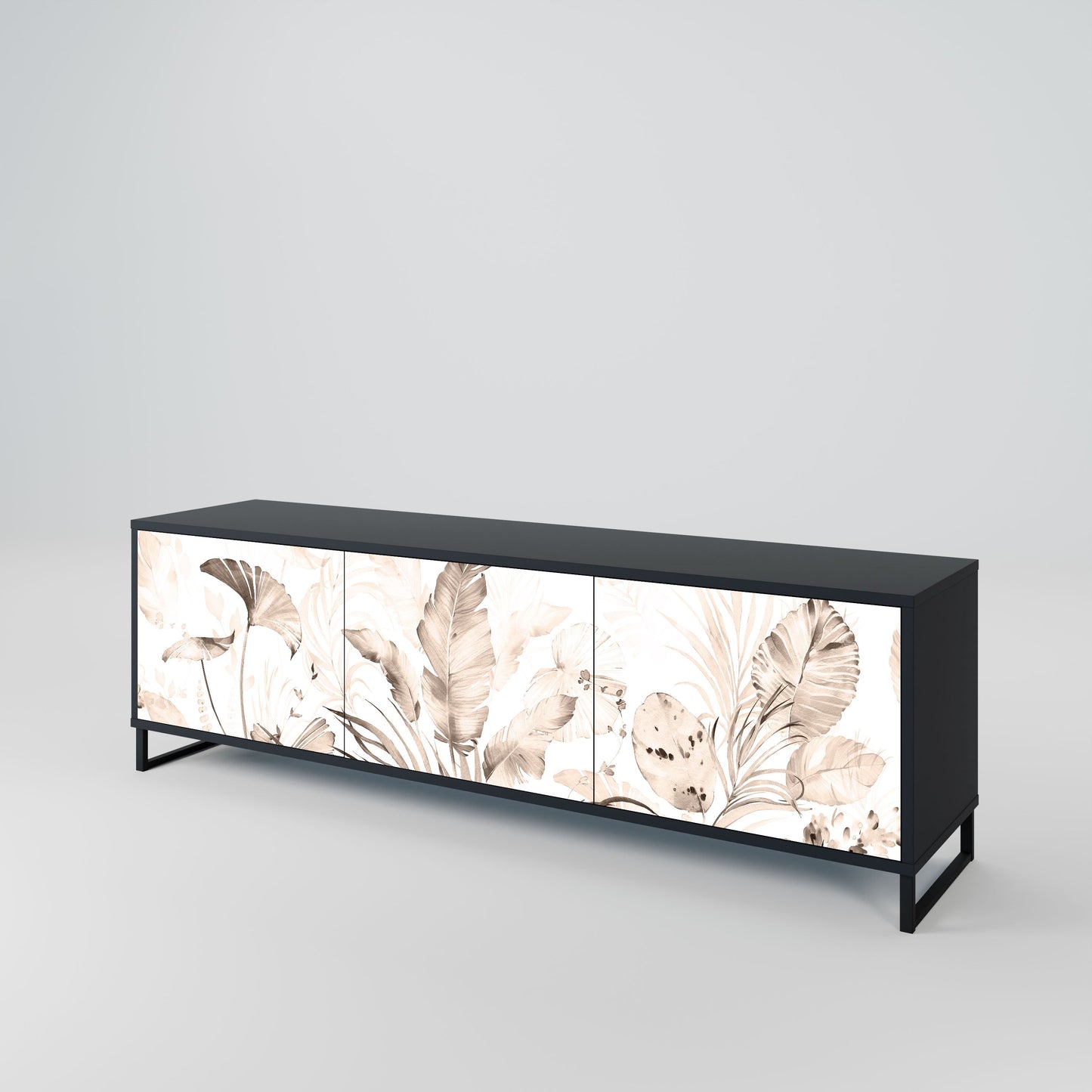 Mobile TV WILD TENDERNESS a 3 ante con finitura nera