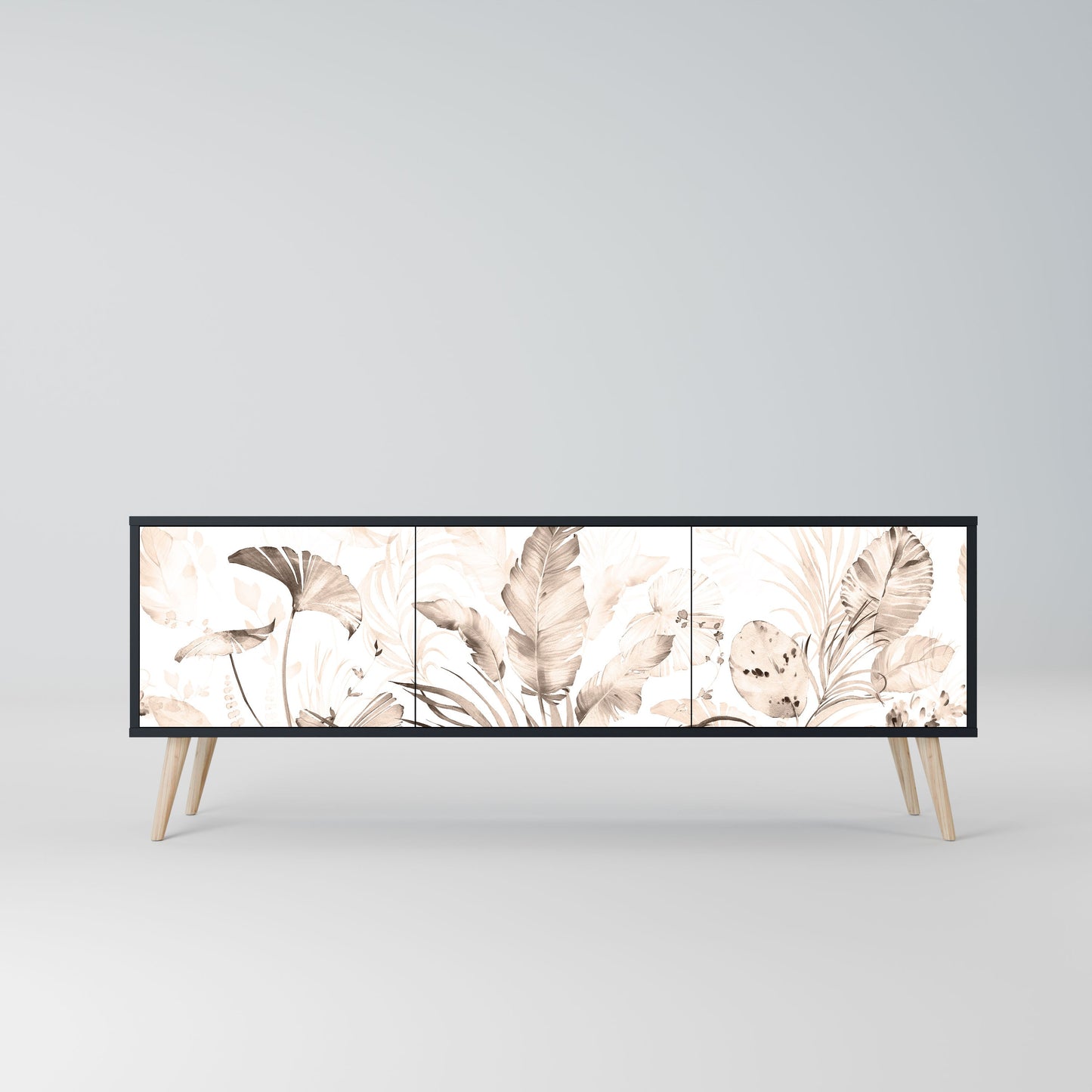 Mobile TV WILD TENDERNESS a 3 ante con finitura nera