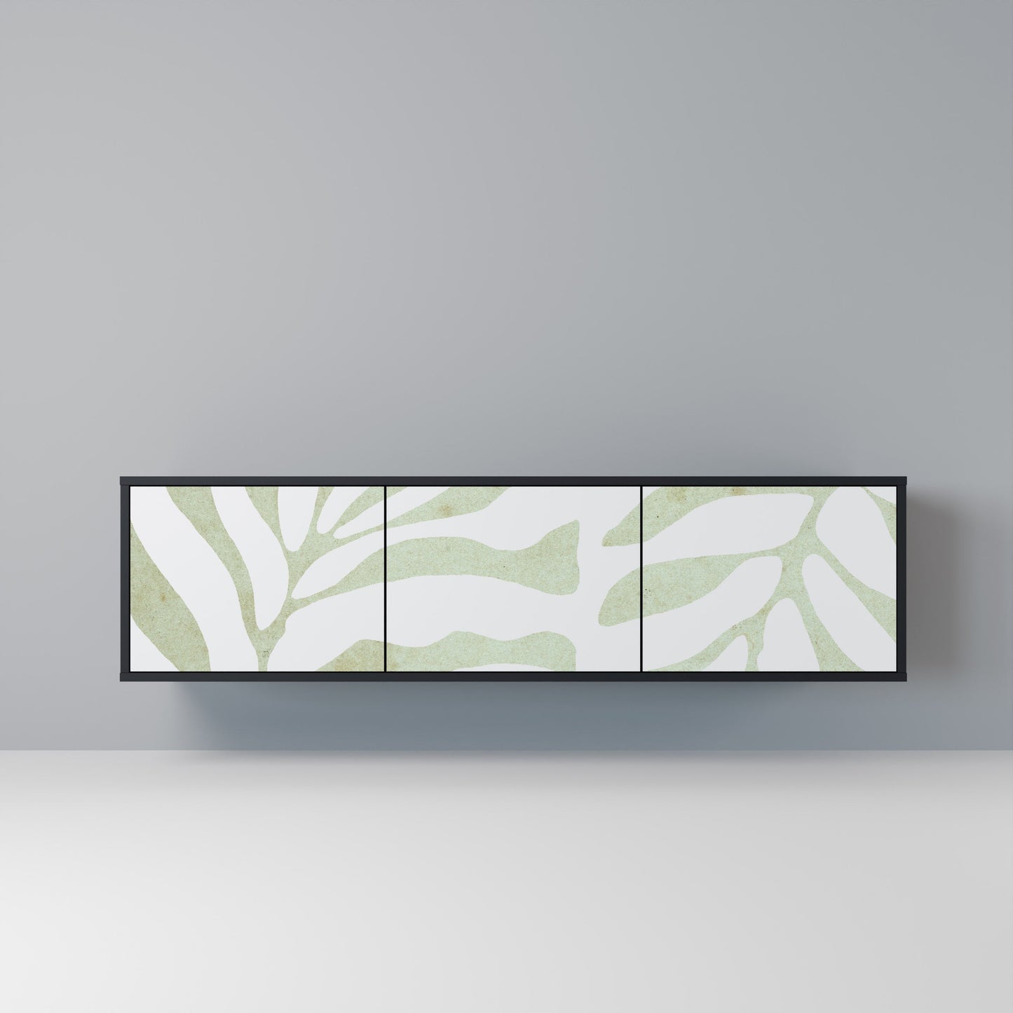 Mobile TV BOTANICAL SPARK a 3 ante con finitura nera
