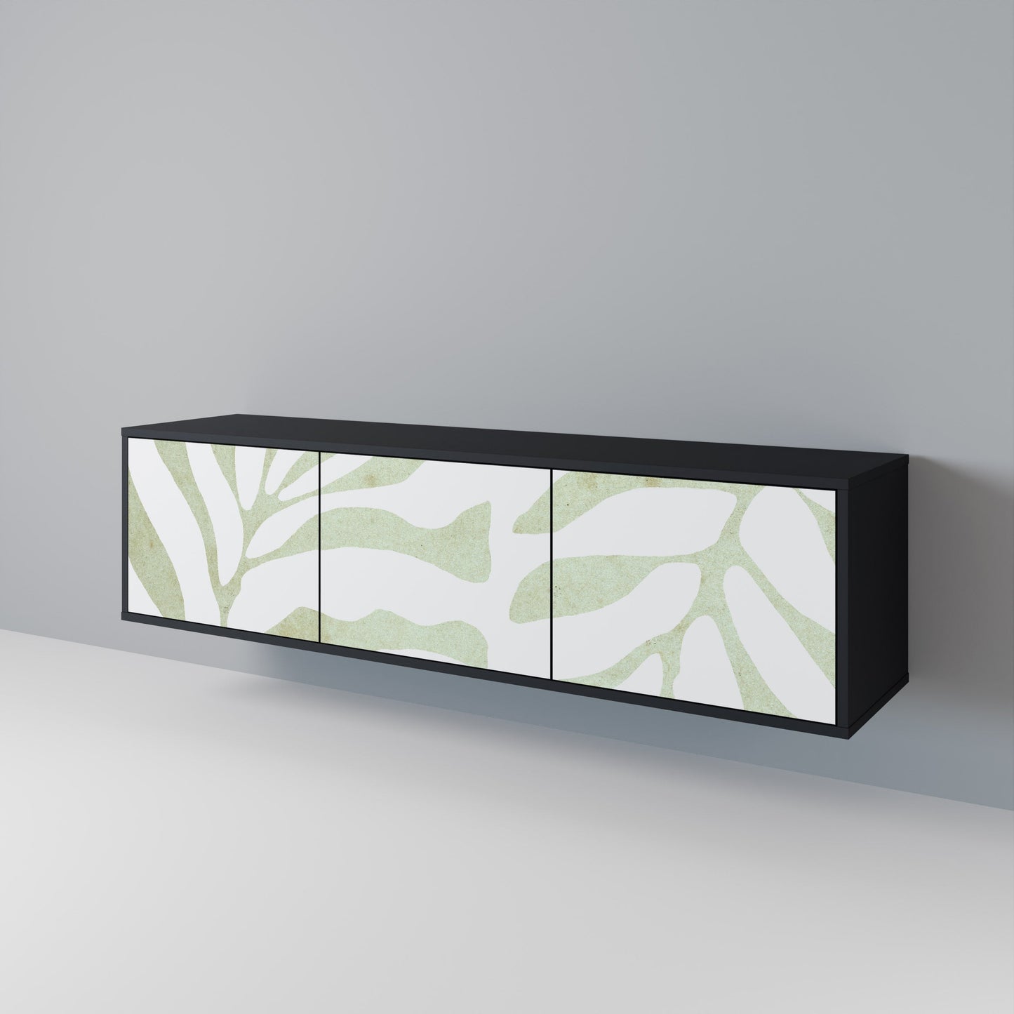 Mobile TV BOTANICAL SPARK a 3 ante con finitura nera