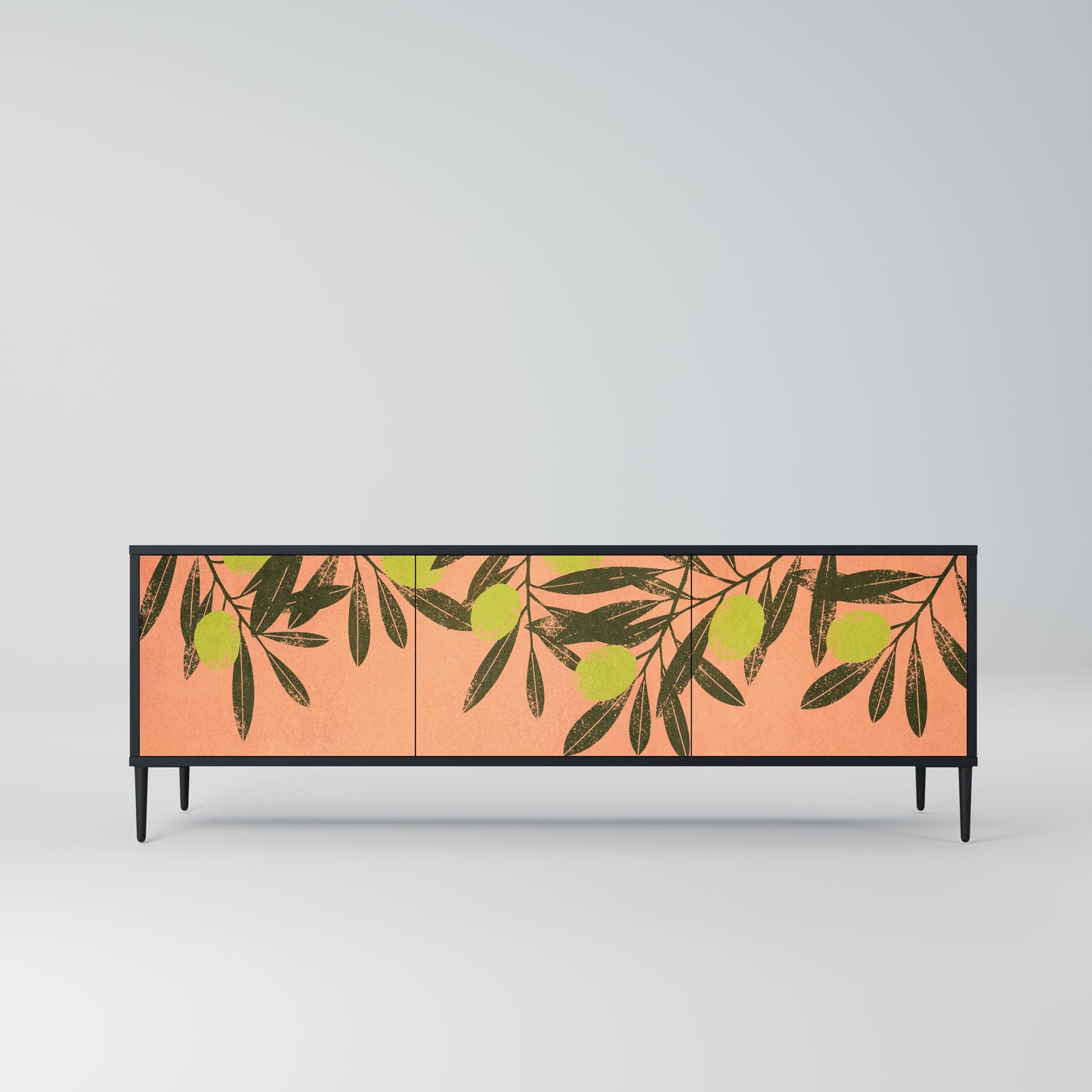 JUICY OLIVES 3-Door TV Stand in Black Finish