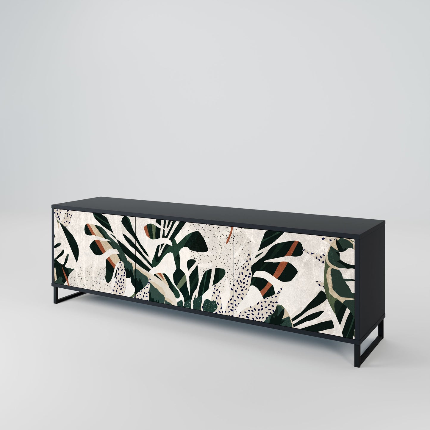 VERDURE FORMATION 3-Door TV Stand in Black Finish