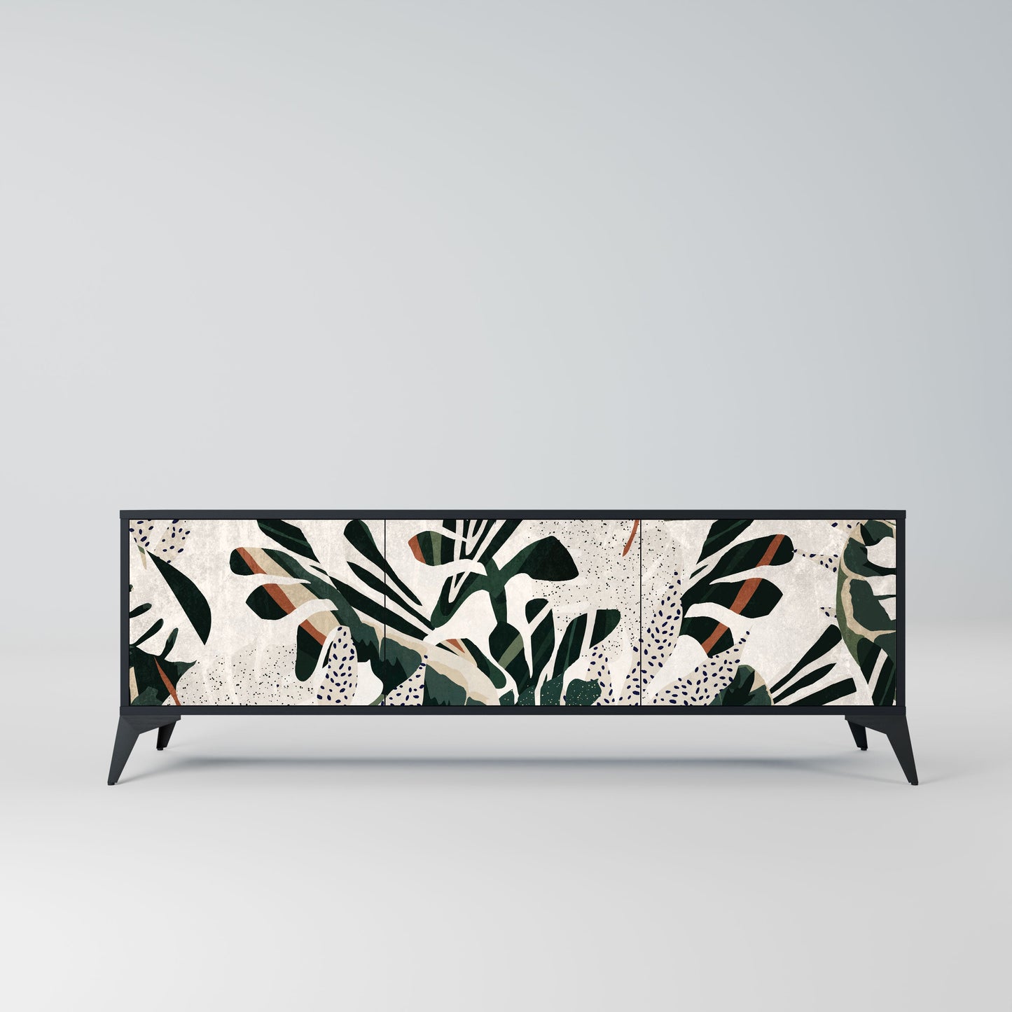 VERDURE FORMATION 3-Door TV Stand in Black Finish