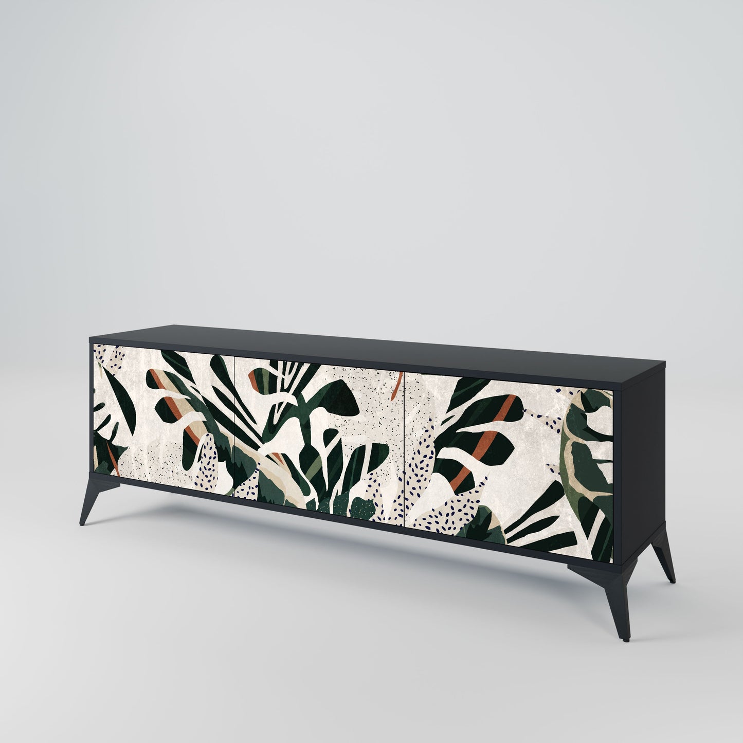 VERDURE FORMATION 3-Door TV Stand in Black Finish