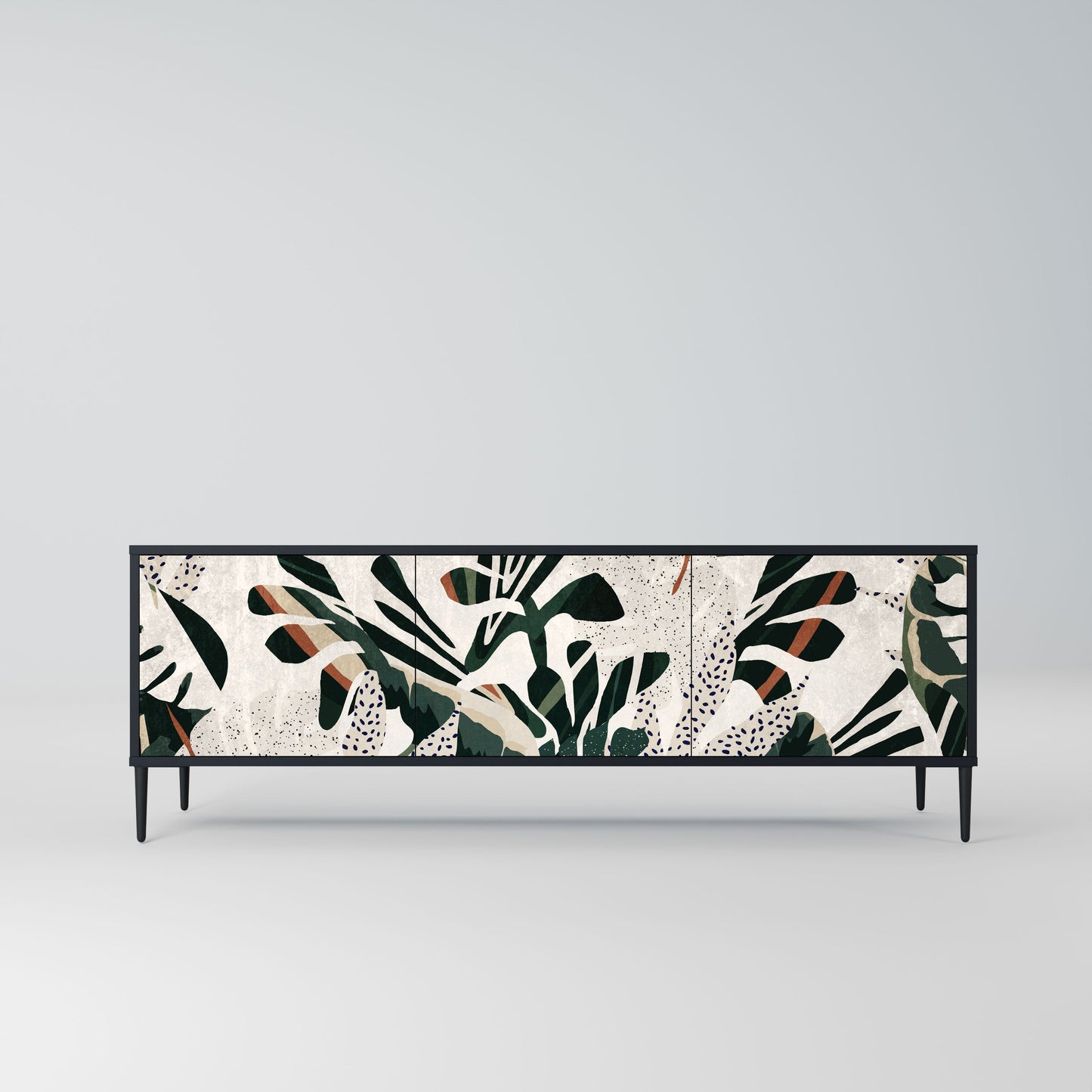 VERDURE FORMATION 3-Door TV Stand in Black Finish