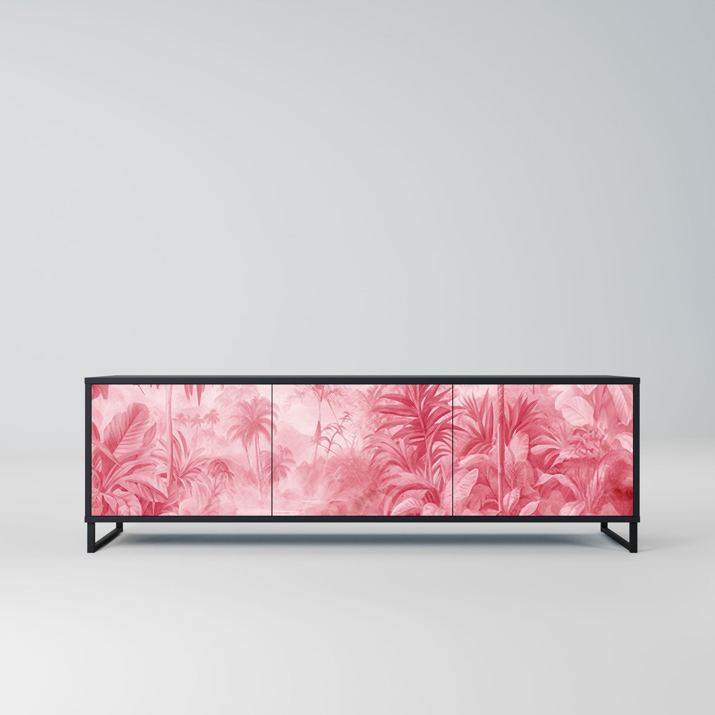 SWEET TROPICS 3-Door TV Stand in Black Finish
