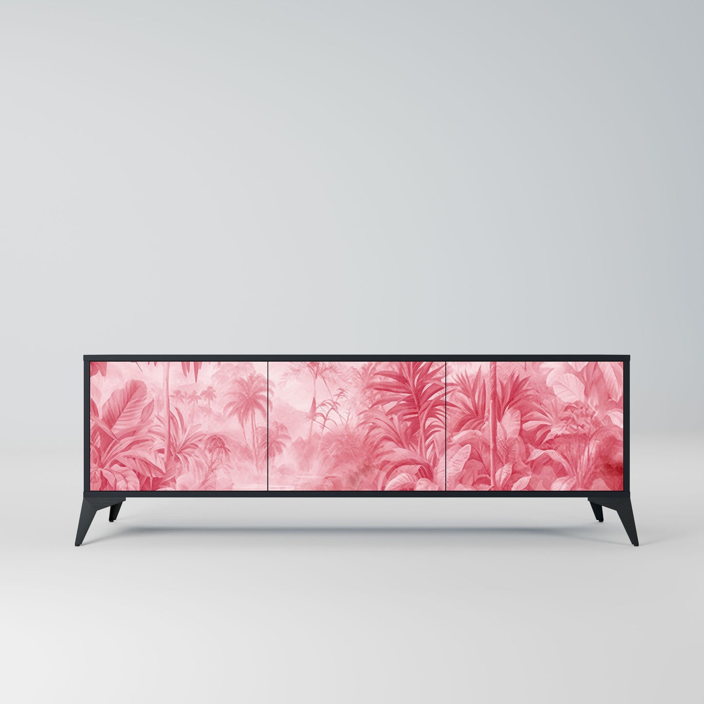 SWEET TROPICS 3-Door TV Stand in Black Finish