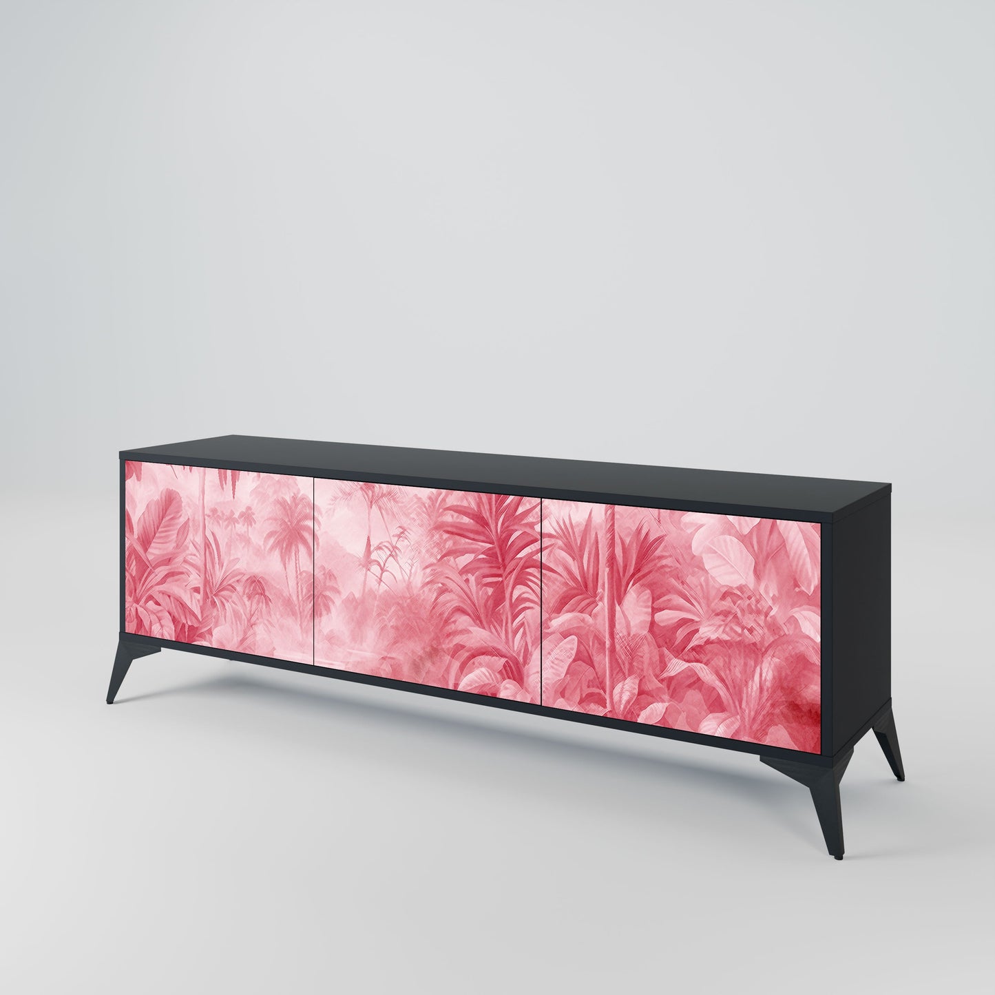 SWEET TROPICS 3-Door TV Stand in Black Finish