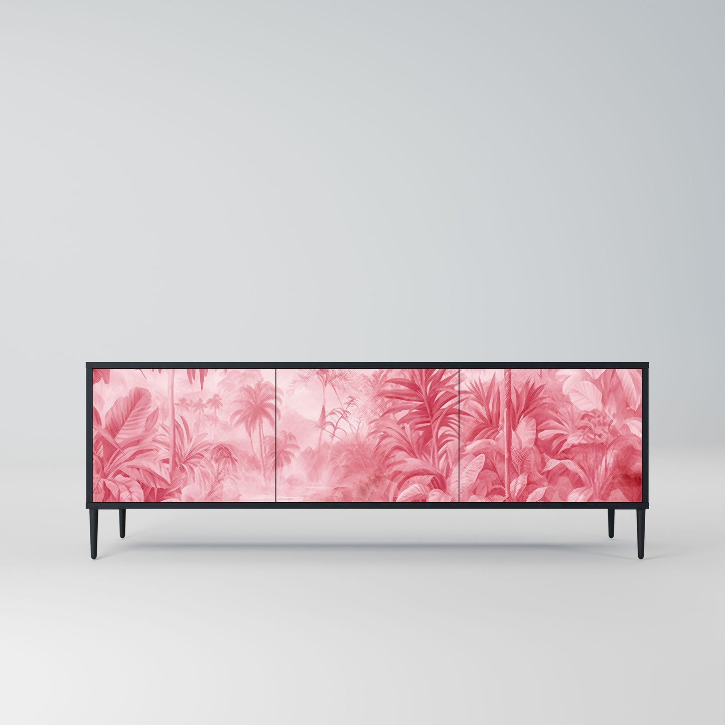 SWEET TROPICS 3-Door TV Stand in Black Finish