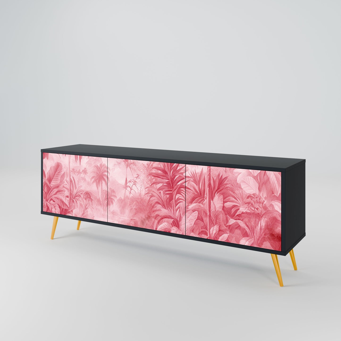 SWEET TROPICS 3-Door TV Stand in Black Finish