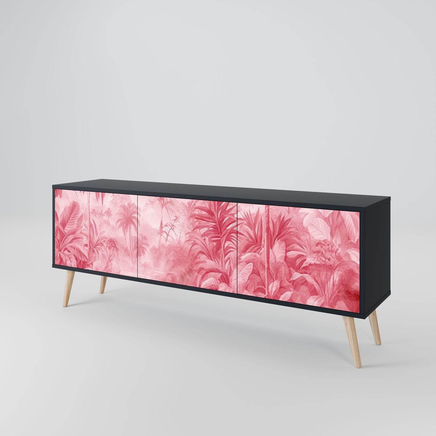 SWEET TROPICS 3-Door TV Stand in Black Finish