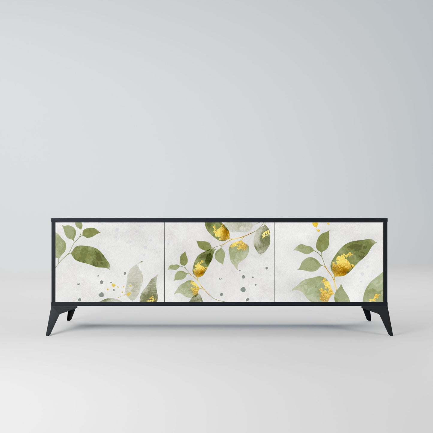 ELEGANT BOTANICS 3-Door TV Stand in Black Finish
