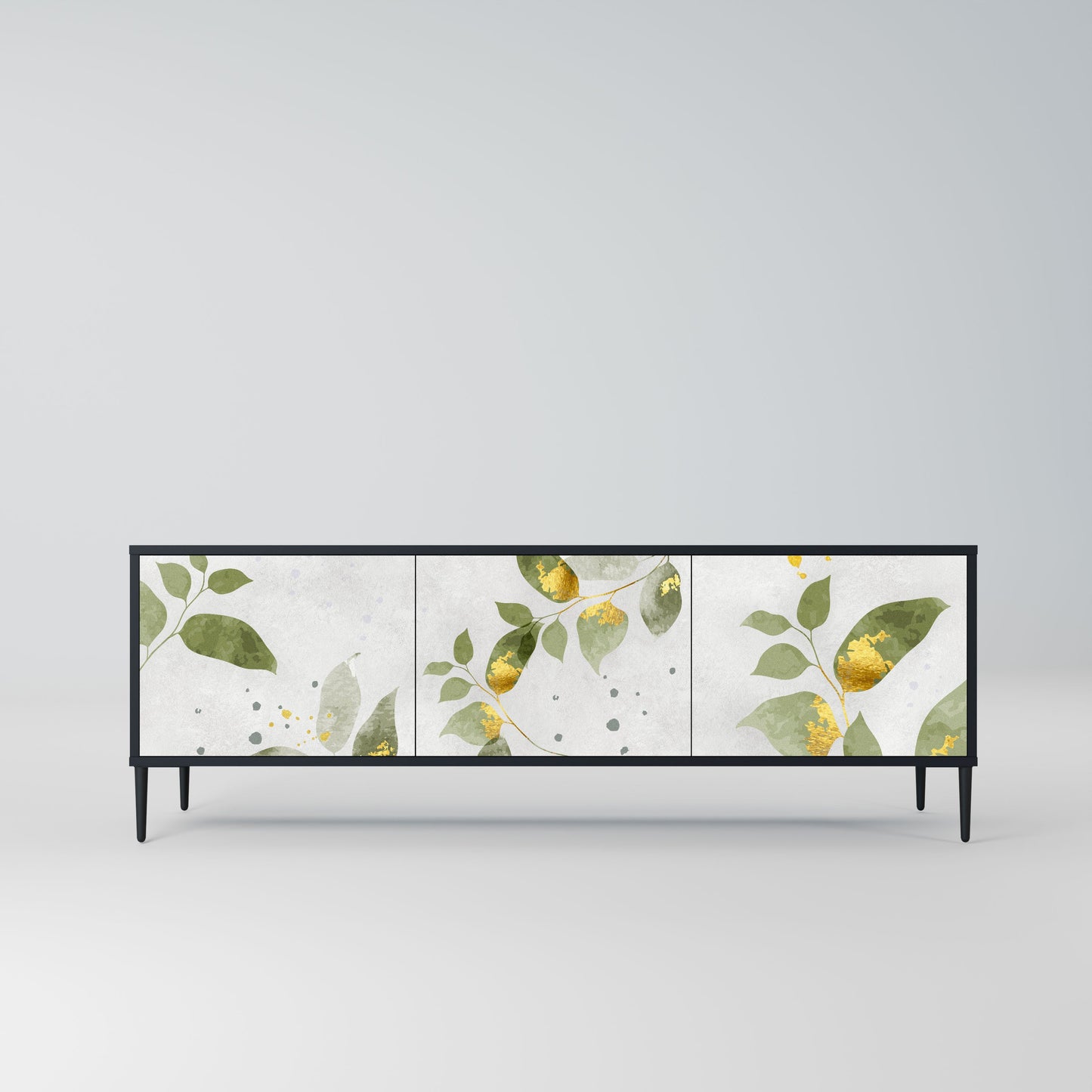 ELEGANT BOTANICS 3-Door TV Stand in Black Finish